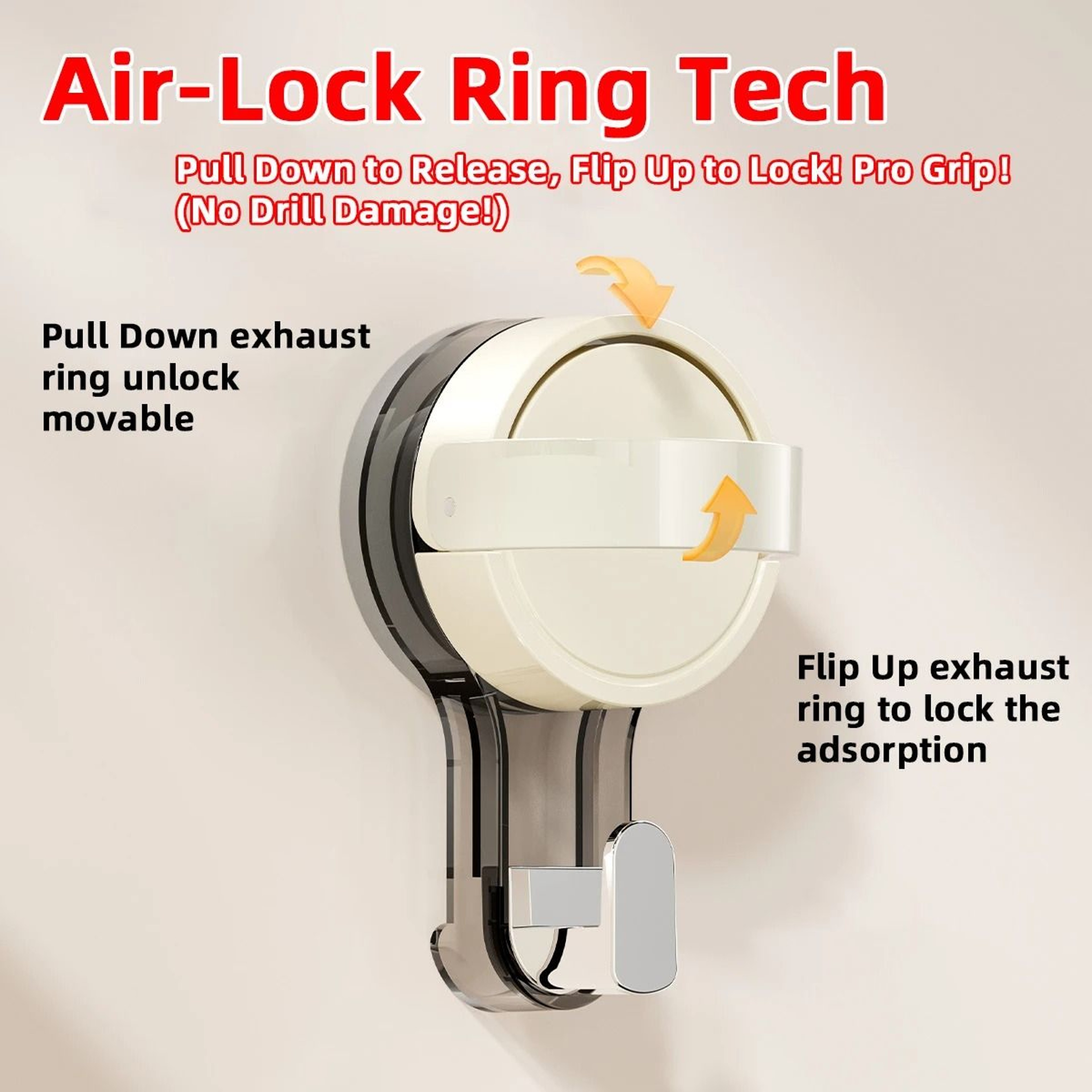Strong Vacuum Suction Hooks NoDrill Traceless Wall Hooks For Bathroom  Kitchen 3