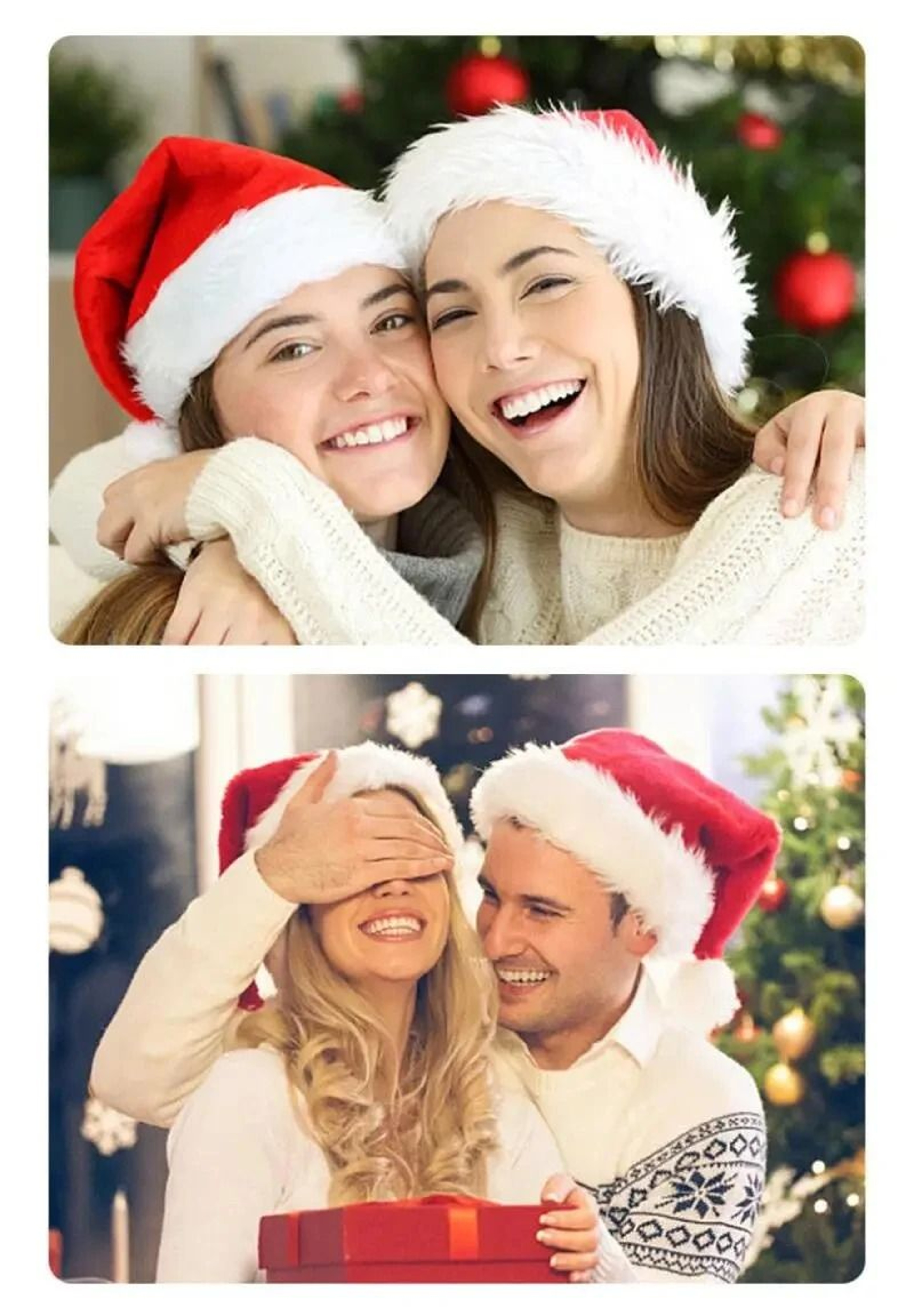 LED Plush Santa Hat With Adjustable Lights For Kids  Adults 2