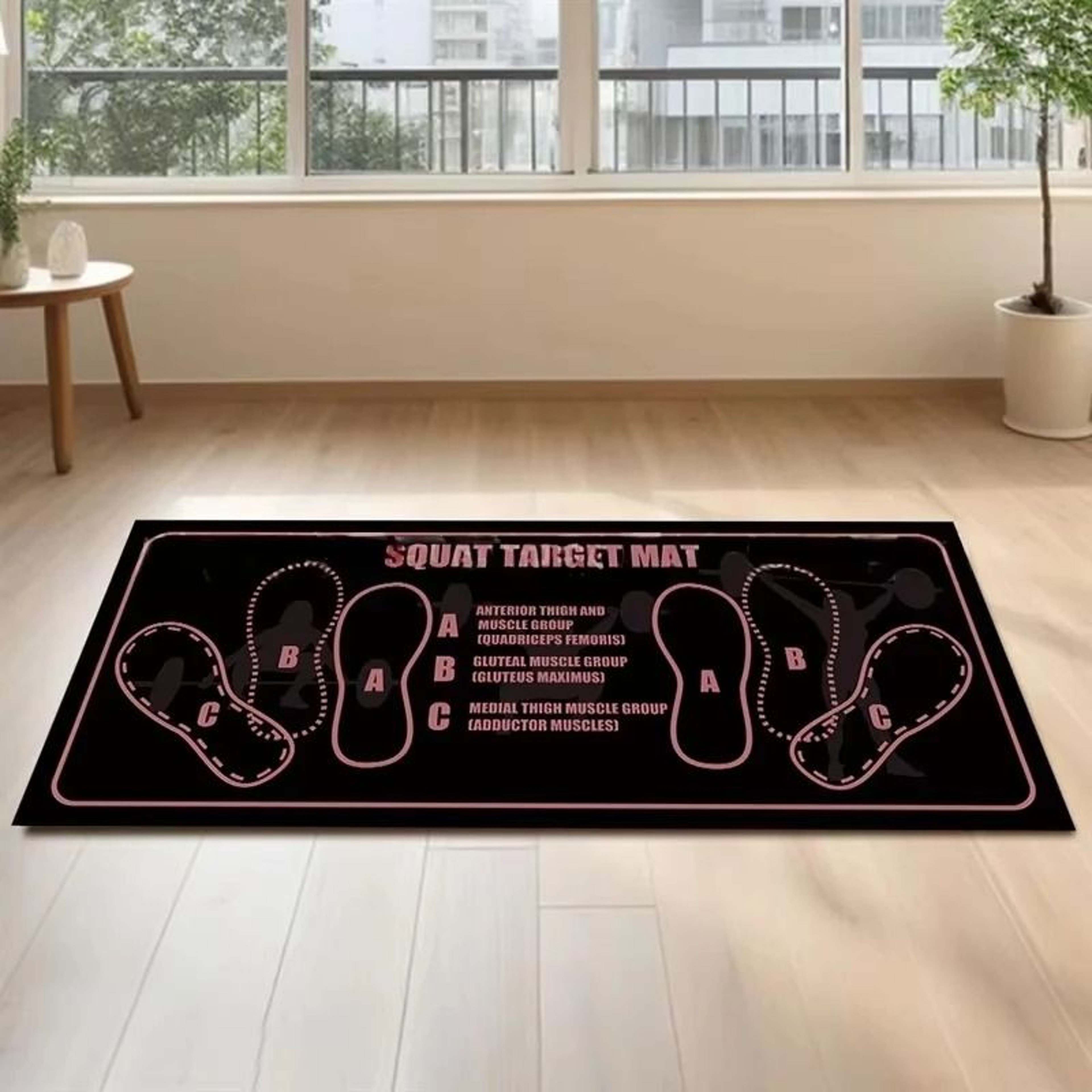 NonSlip TwoColor Squat Mat For Home Workouts  Floor Exercise 8