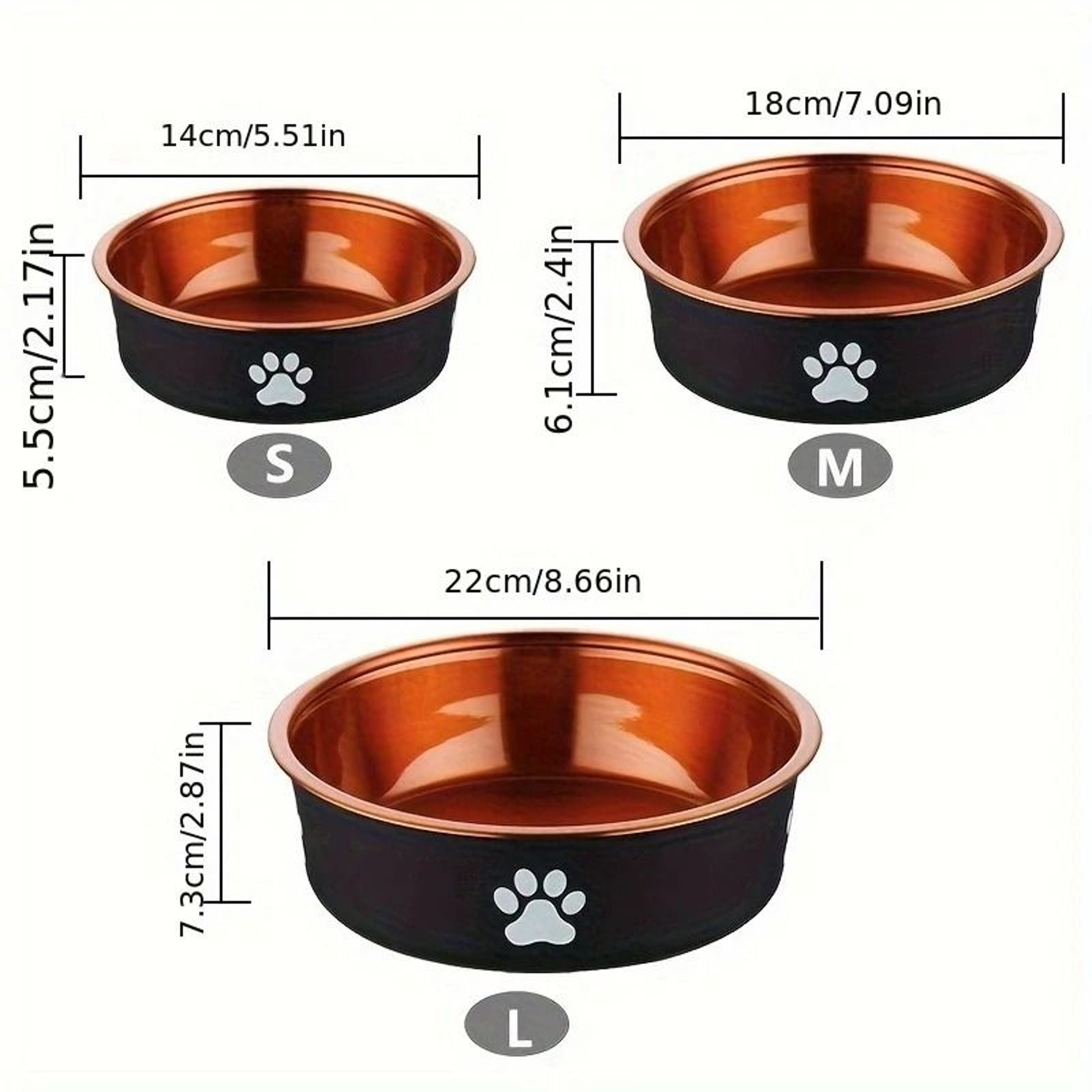 NonSlip Stainless Steel Dog Feeding Bowl Set For Small Medium  Large Dogs 5