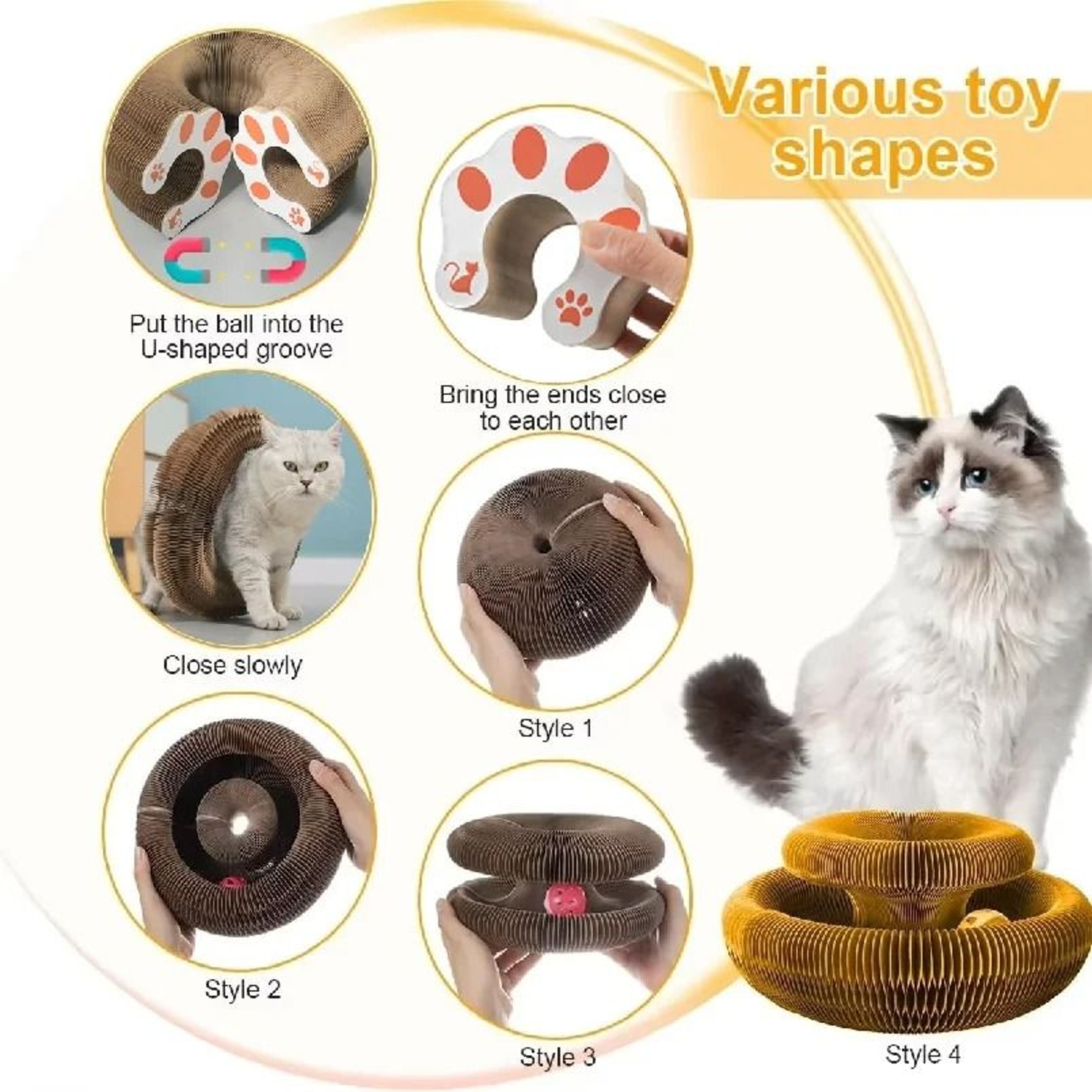 Foldable Magic Organ Cat Scratcher Bed  Interactive Toy 5