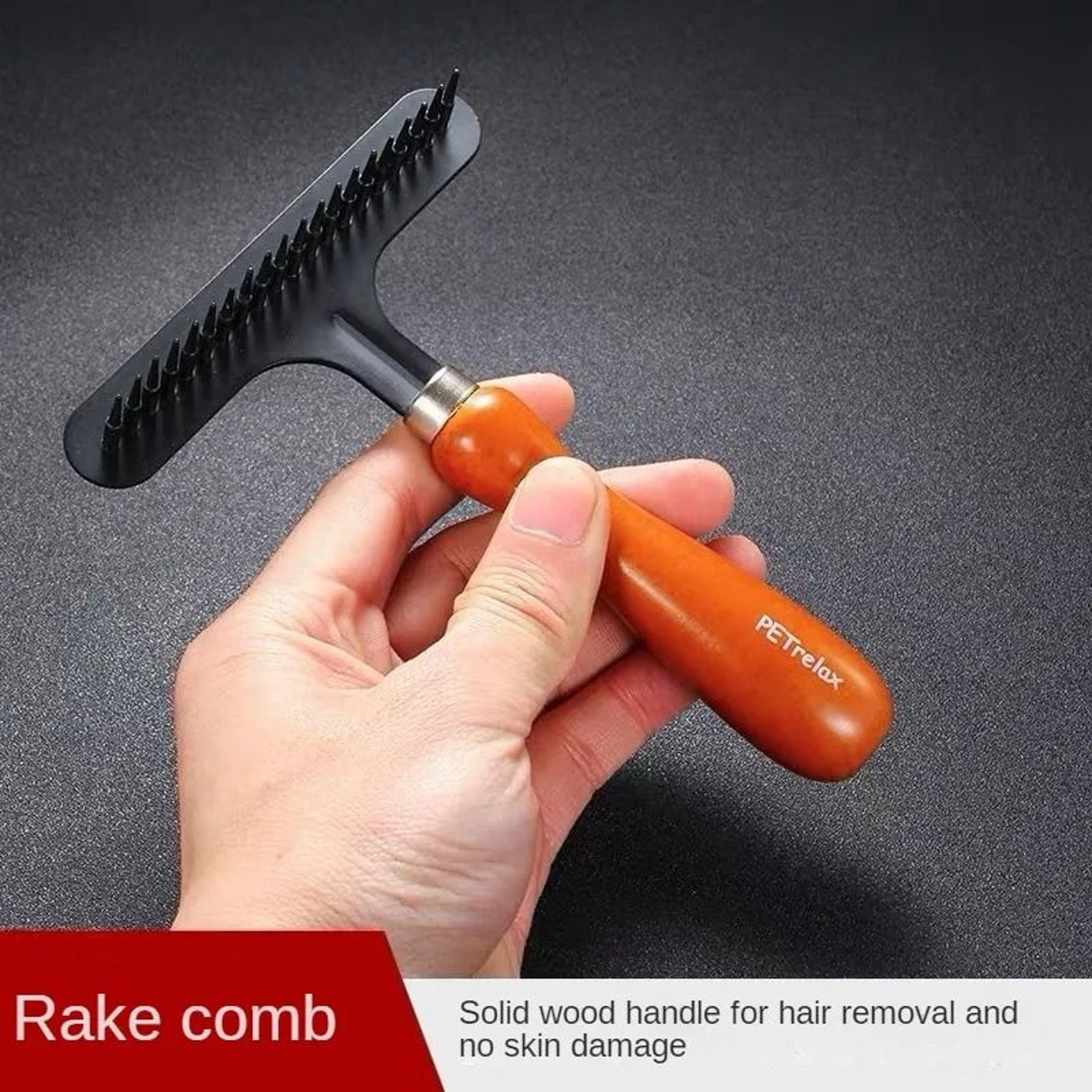 Wood Handle Pet Deshedding Undercoat Rake For Dogs  Cats 3