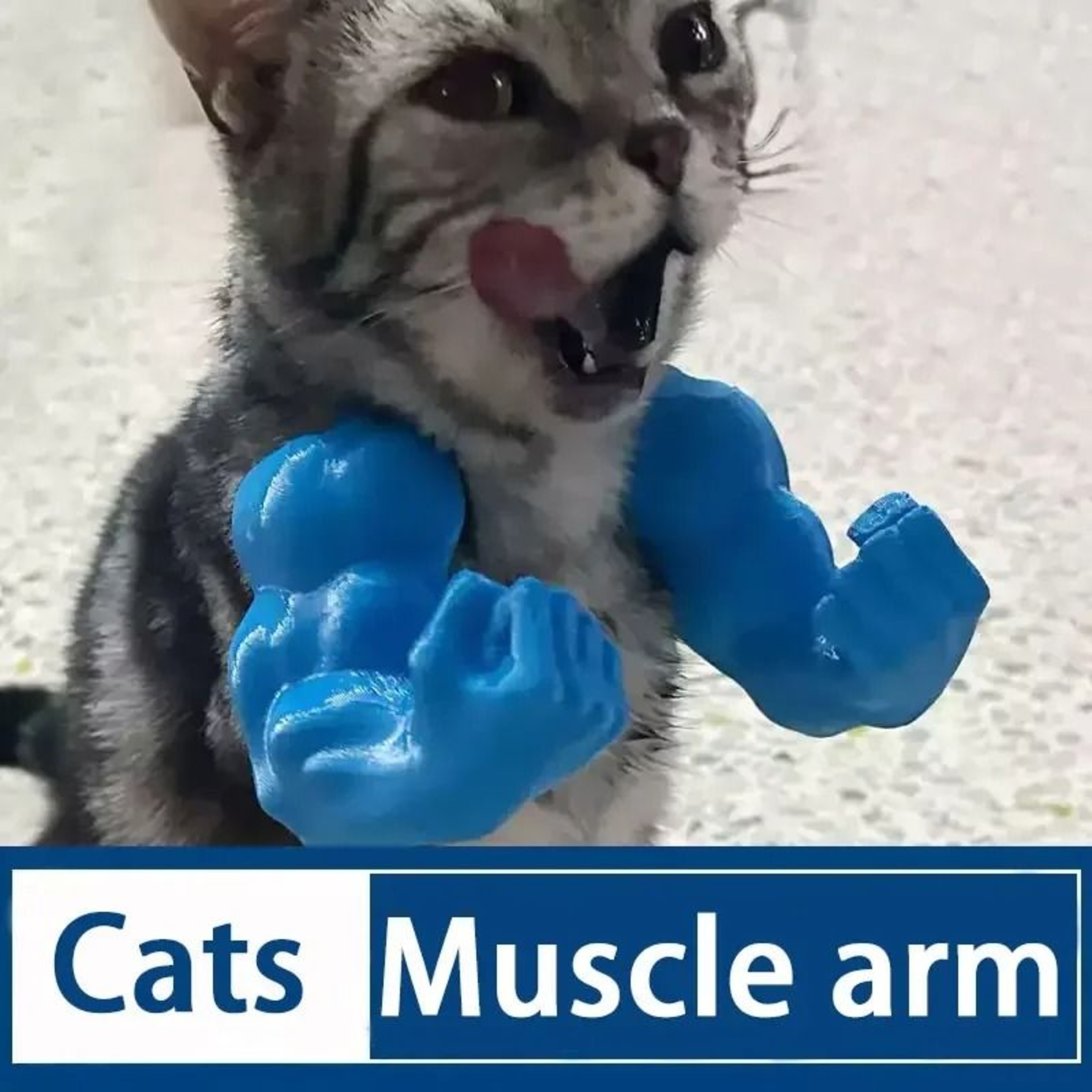 Funny Muscle Arm Cat Pendant 0