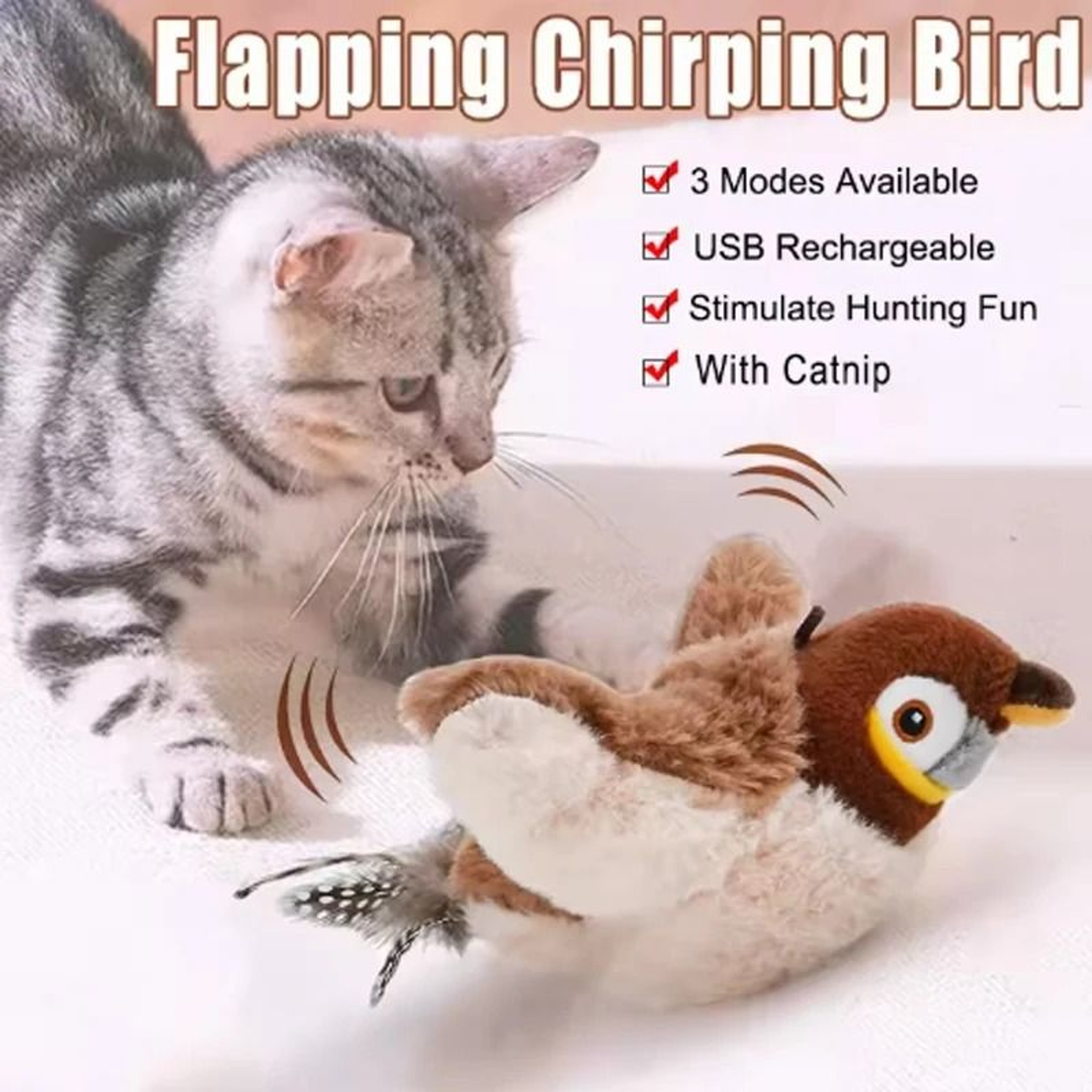 Flapping Sparrow Cat Toy 1