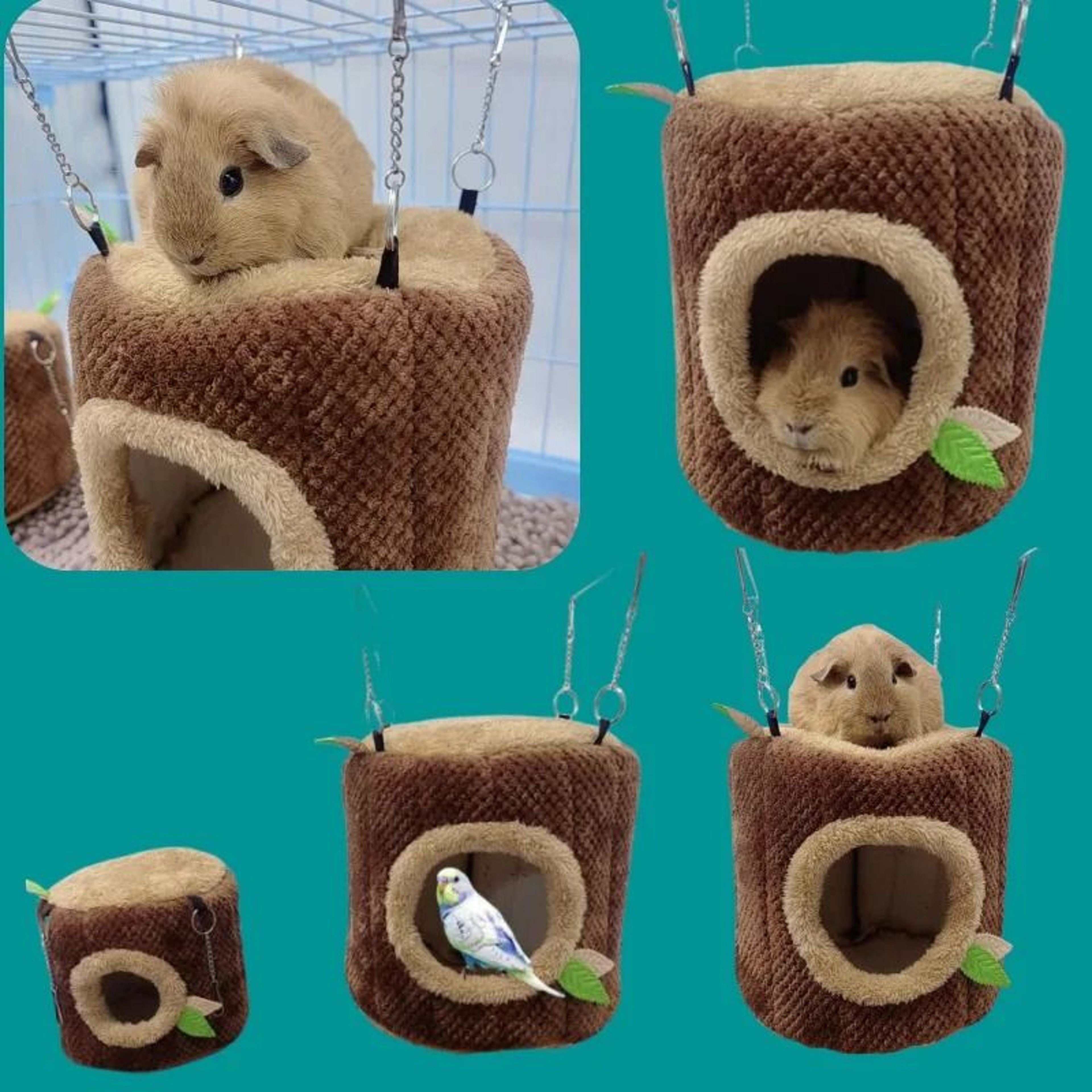 Tree Stump Hamster Hammock Bed For Small Animals 3