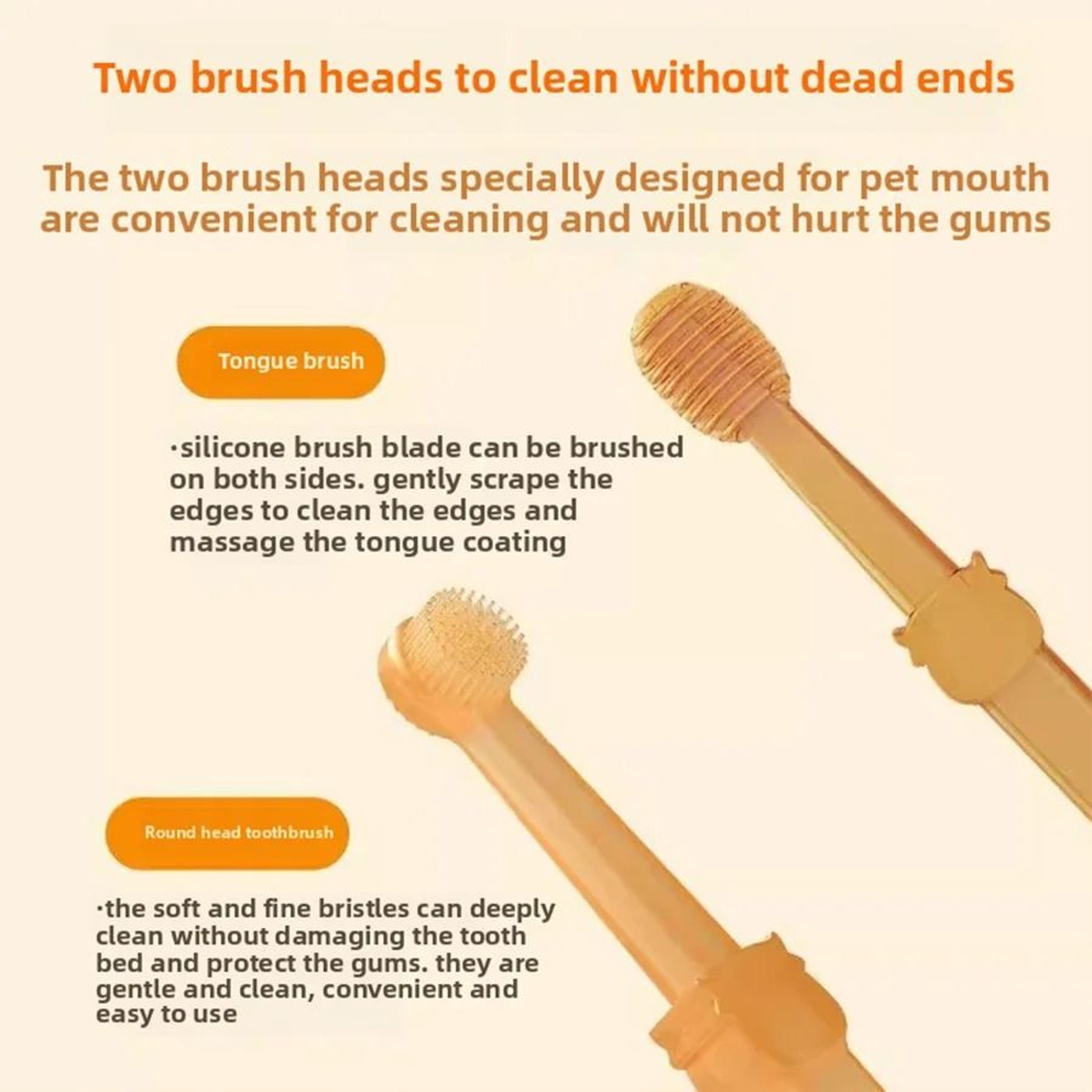 PETCLEAR Silicone Pet Toothbrush Set For Dogs  Cats 2