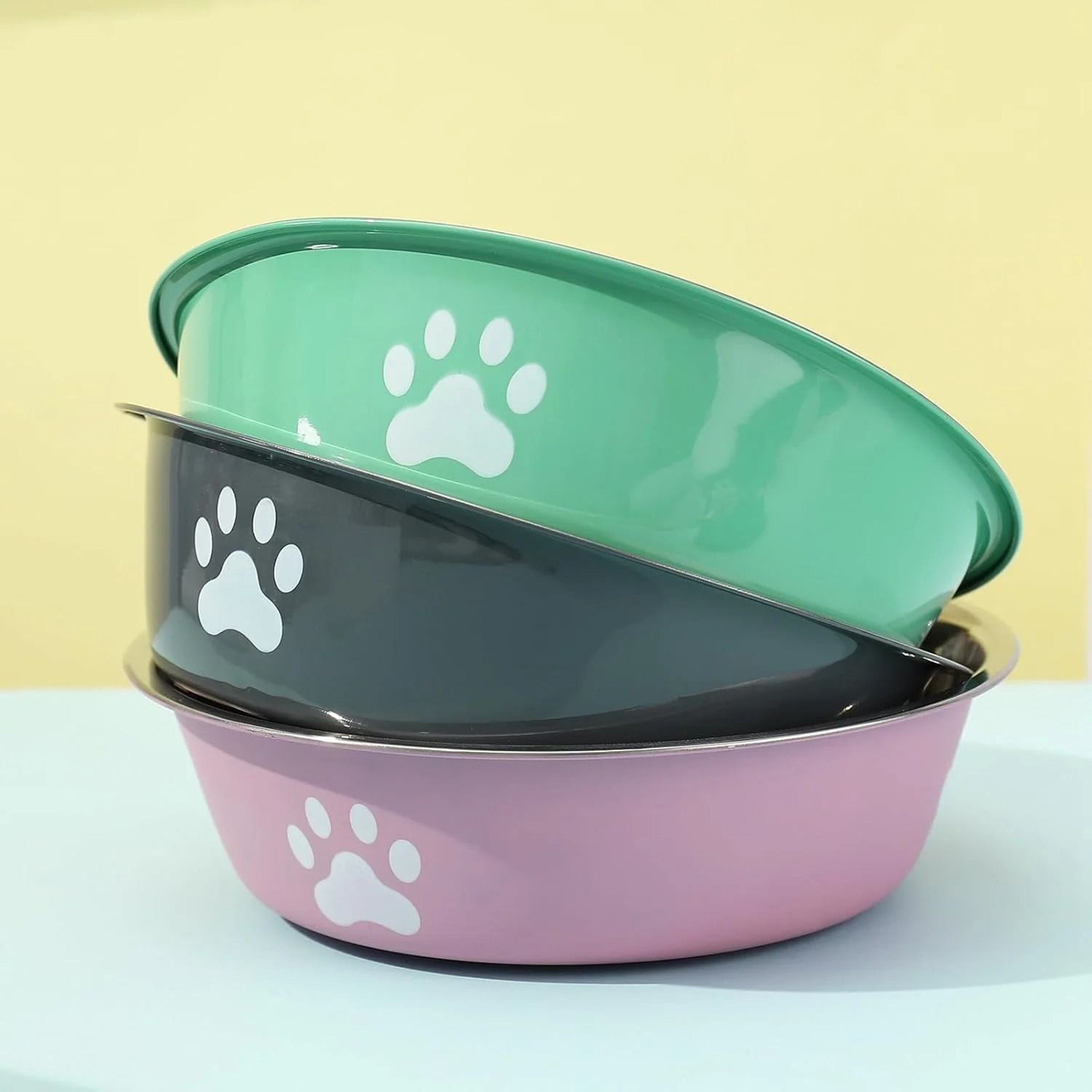 Stainless Steel NonSlip Pet Food  Water Bowl For Dogs  Cats 5