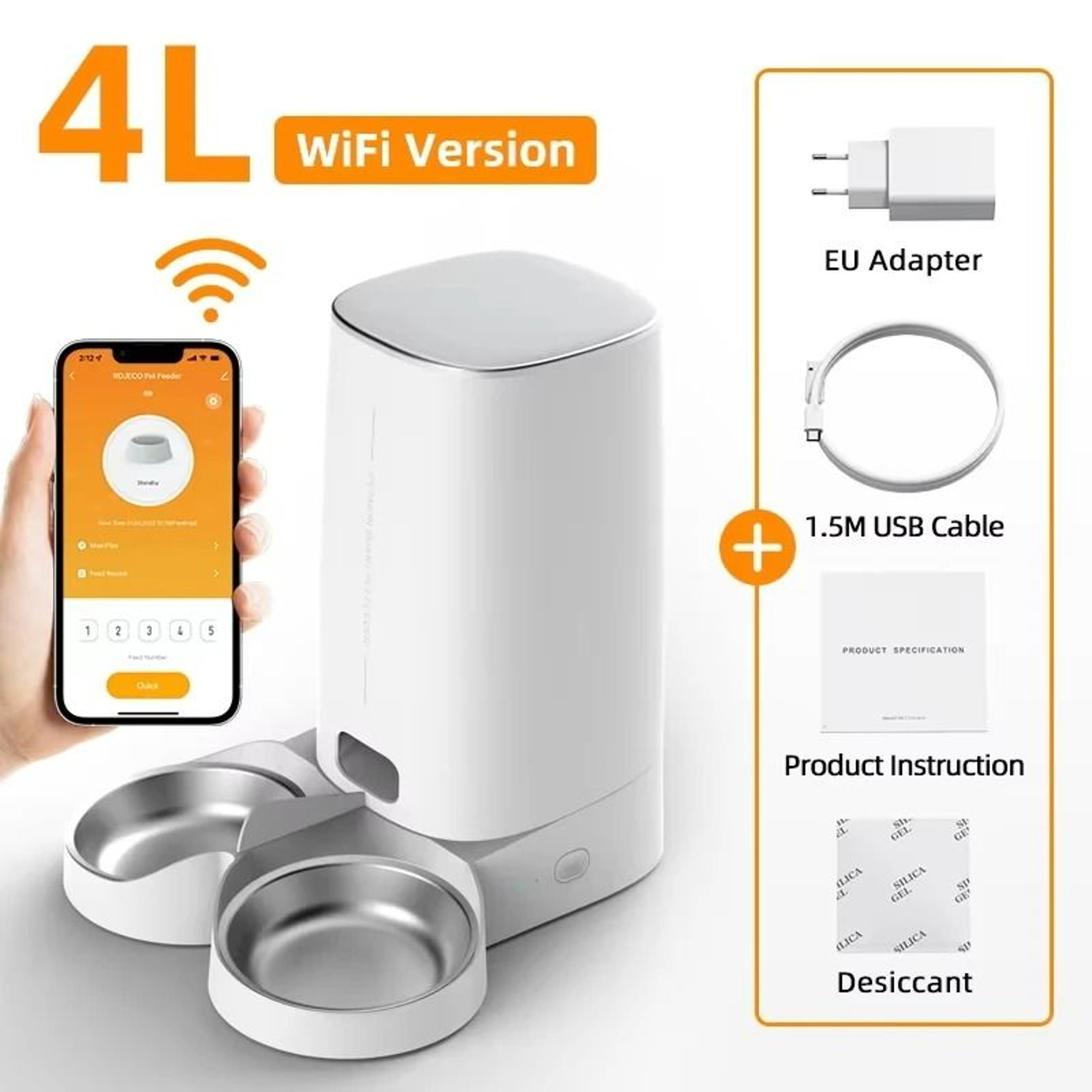 ROJECO Smart WiFi Automatic Cat Feeder For Cats  Dogs 7