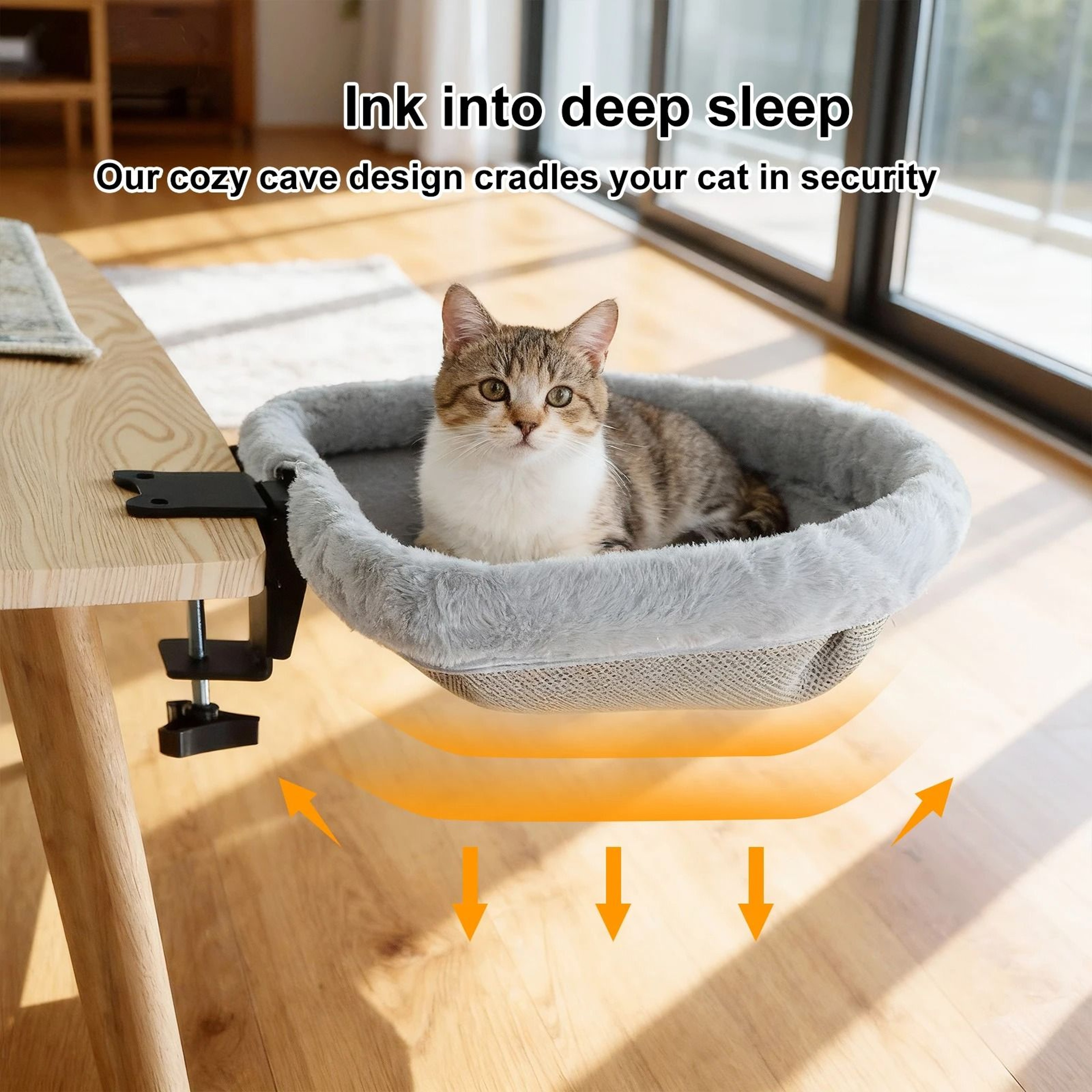 Foldable Cat Desk Hammock Bed For Indoor Cats  Home Office Desks 0