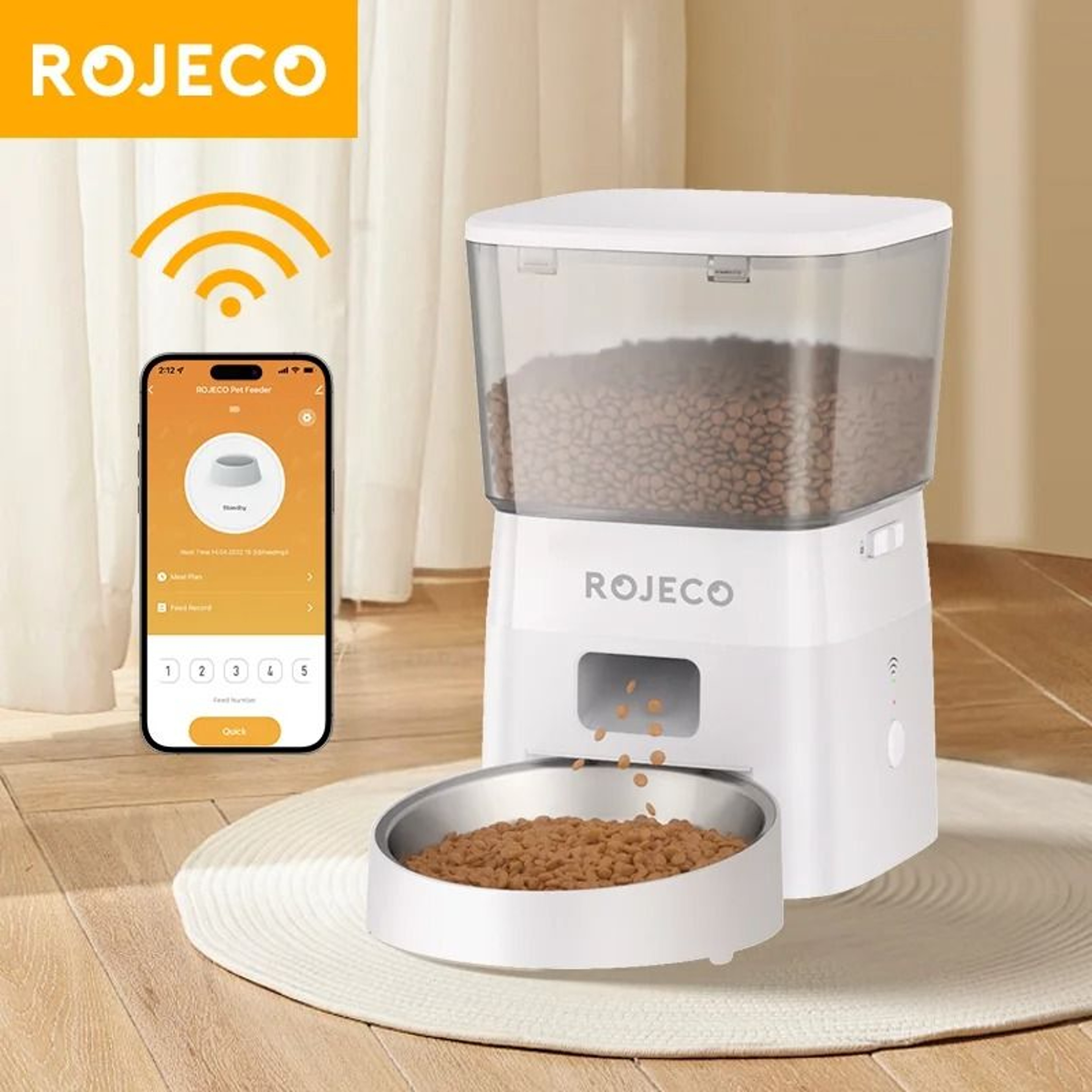 SmartServe ROJECO 2L WiFi Automatic Cat Feeder With App Control 0