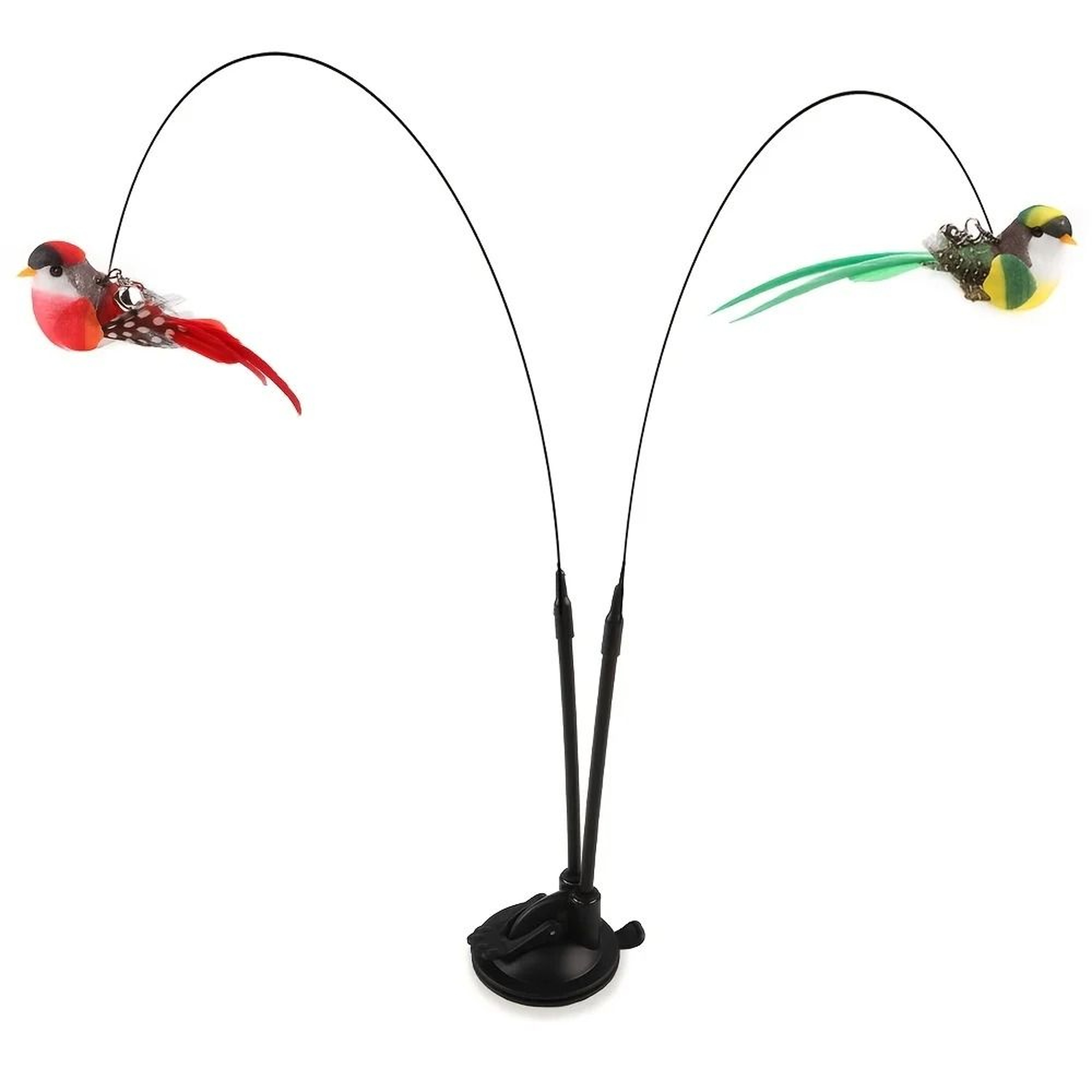 SkyFlutter Interactive Bird Cat Wand Set With Suction Cup Base 2