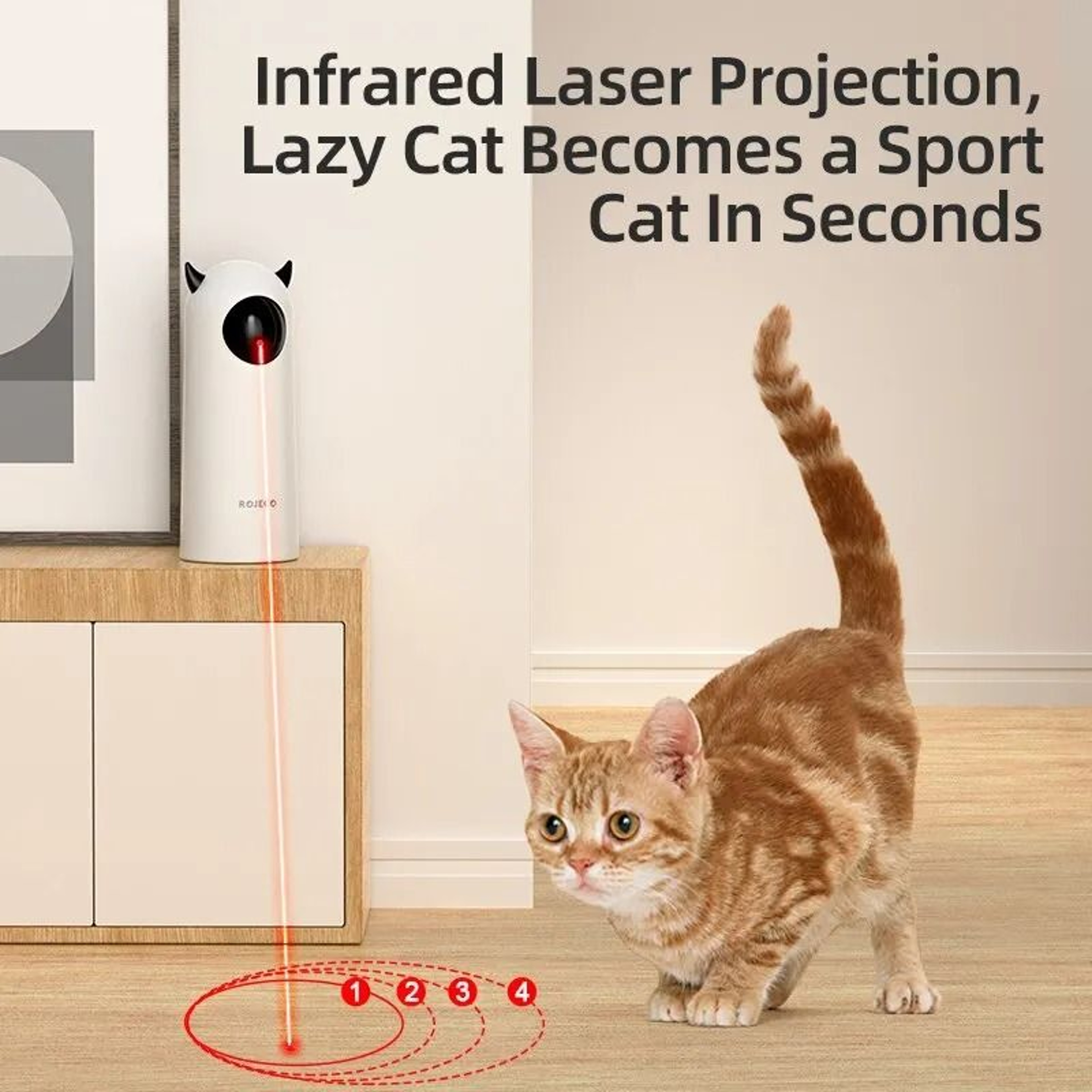 LaserPounce ROJECO Interactive LED Cat Laser Toy 2