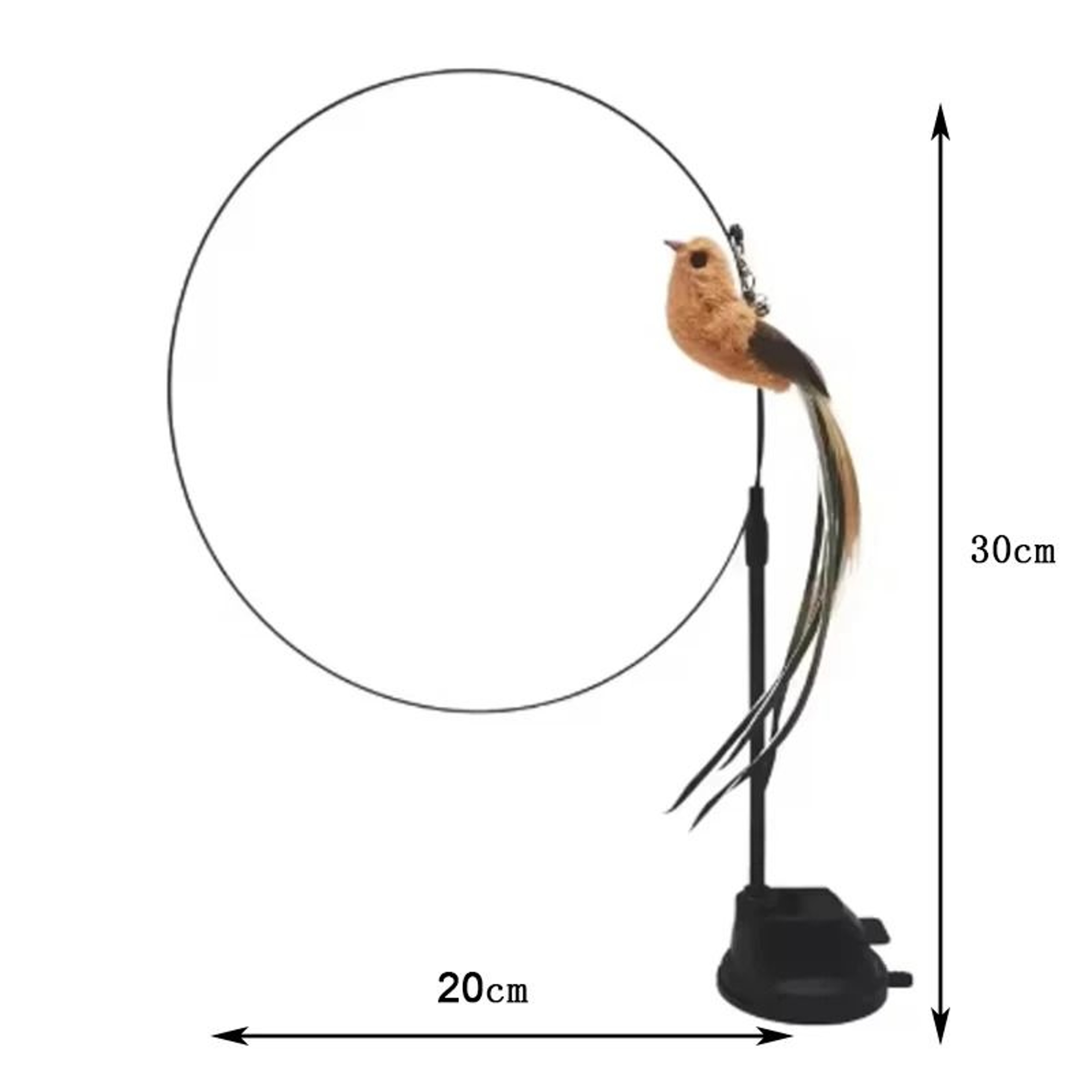 Interactive Suction Cup Feather Cat Toy With Bell  Replaceable Teaser Head 5