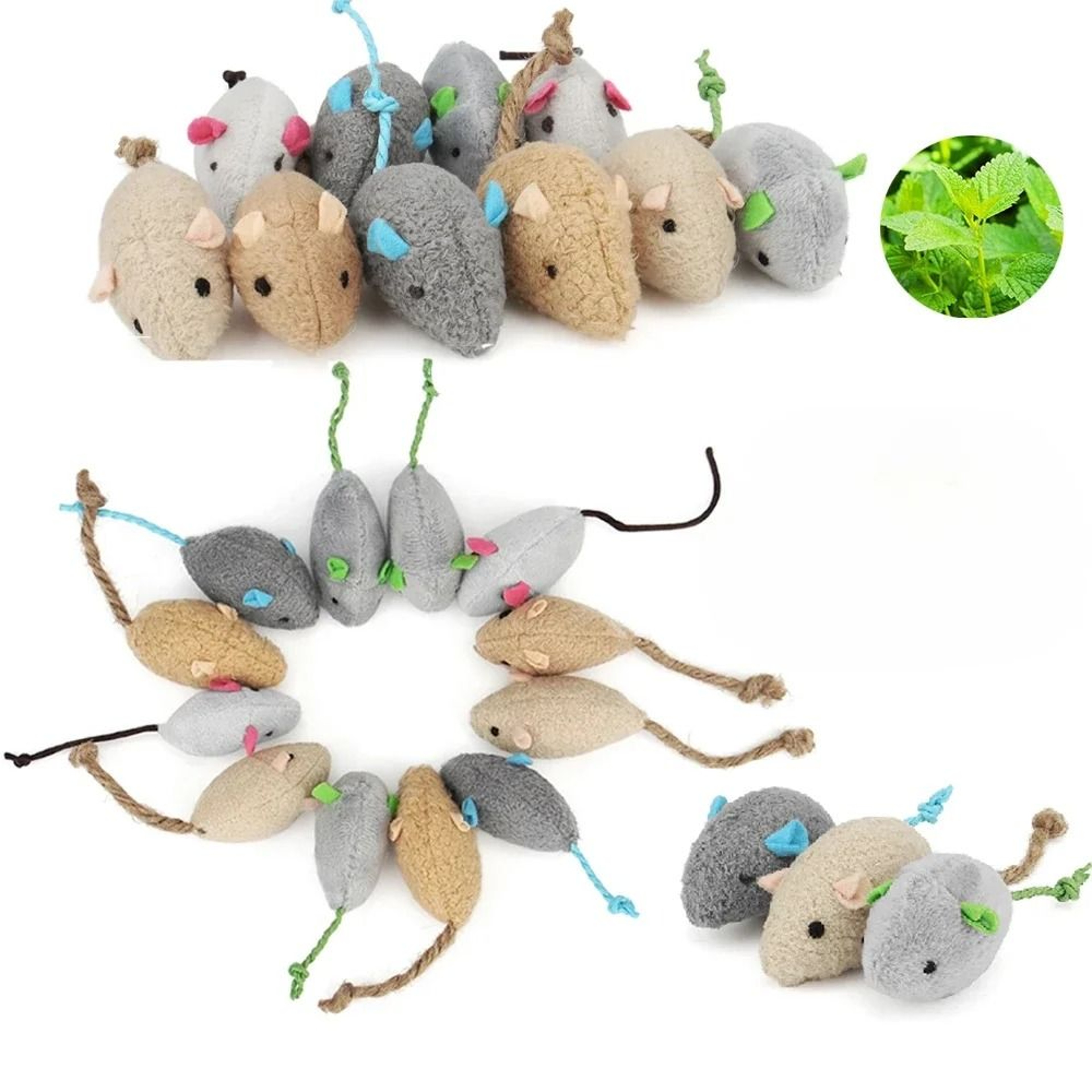 Interactive Rattle Catnip Mouse Toys For Indoor Cats 0