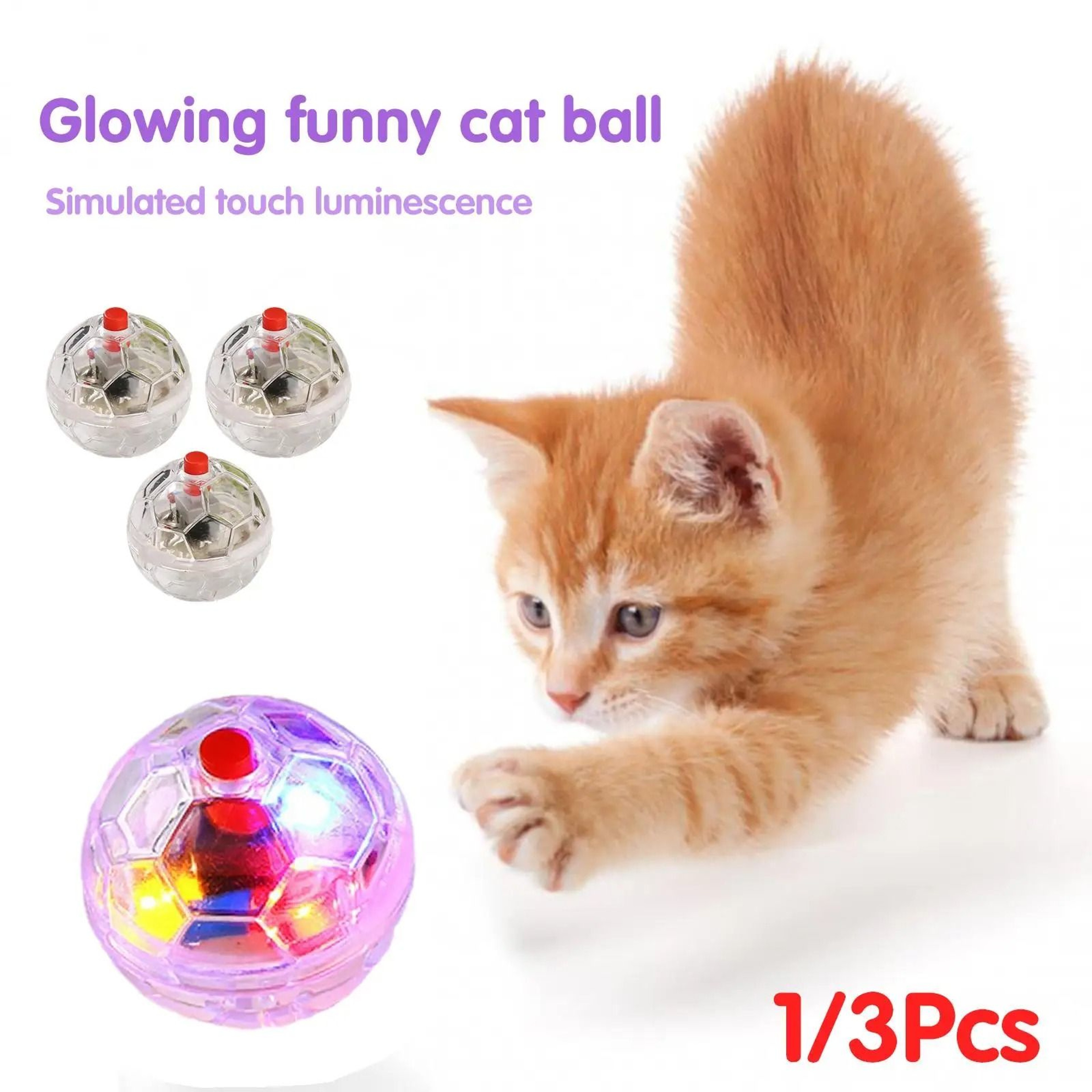Motion Activated LED Flash Ball Toy For Indoor Cats 0