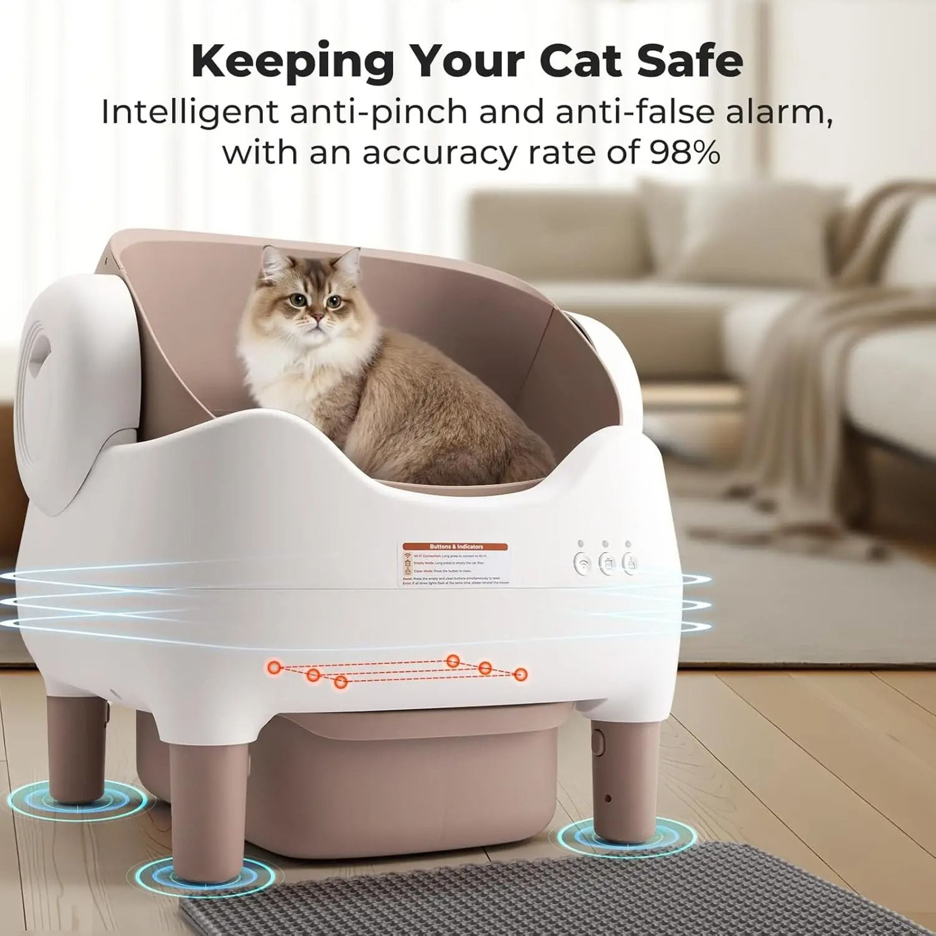 Automatic SelfCleaning Cat Litter Box With App Control  Odor Management 0