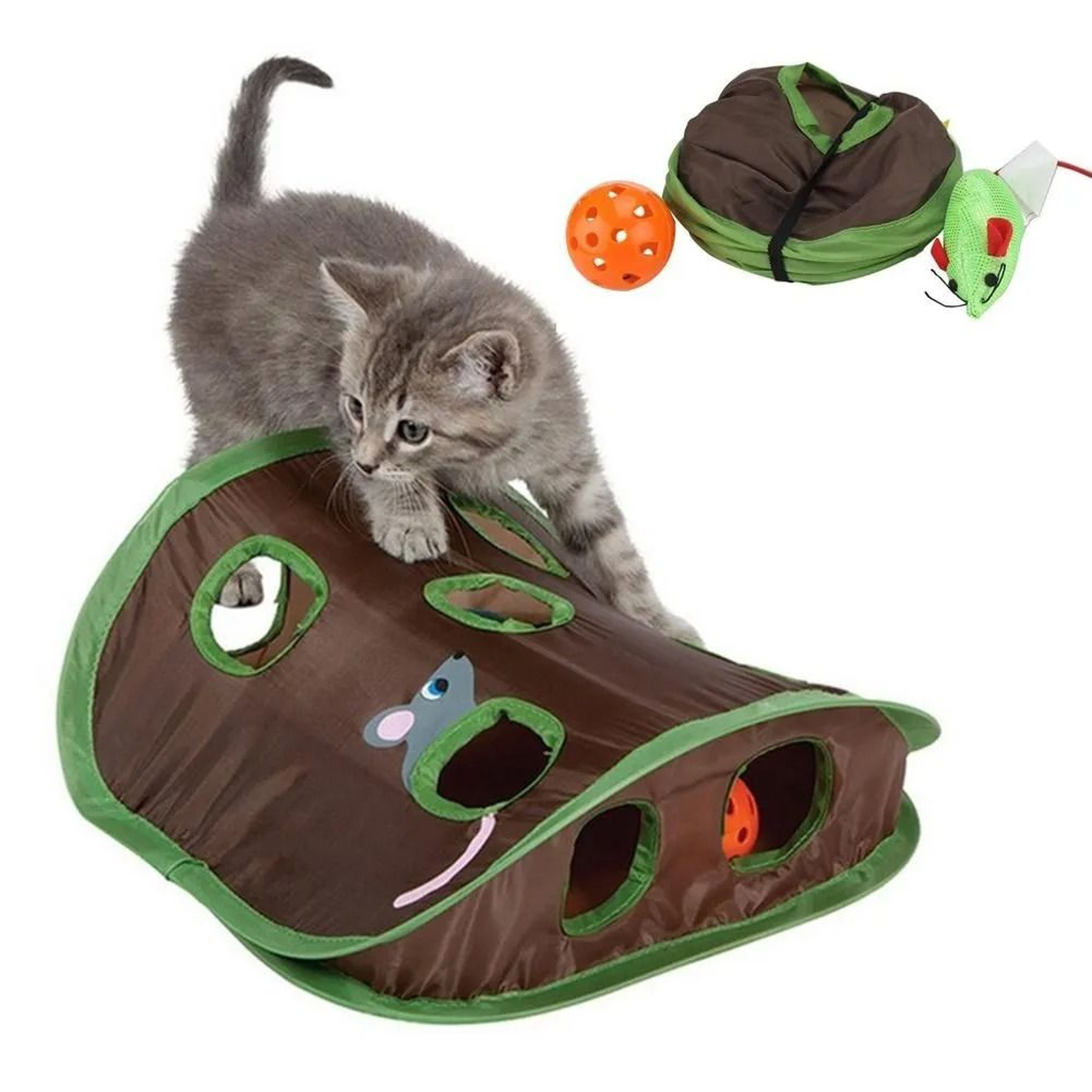 PeekPounce Interactive Cat Tunnel Hide  Seek Toy 0