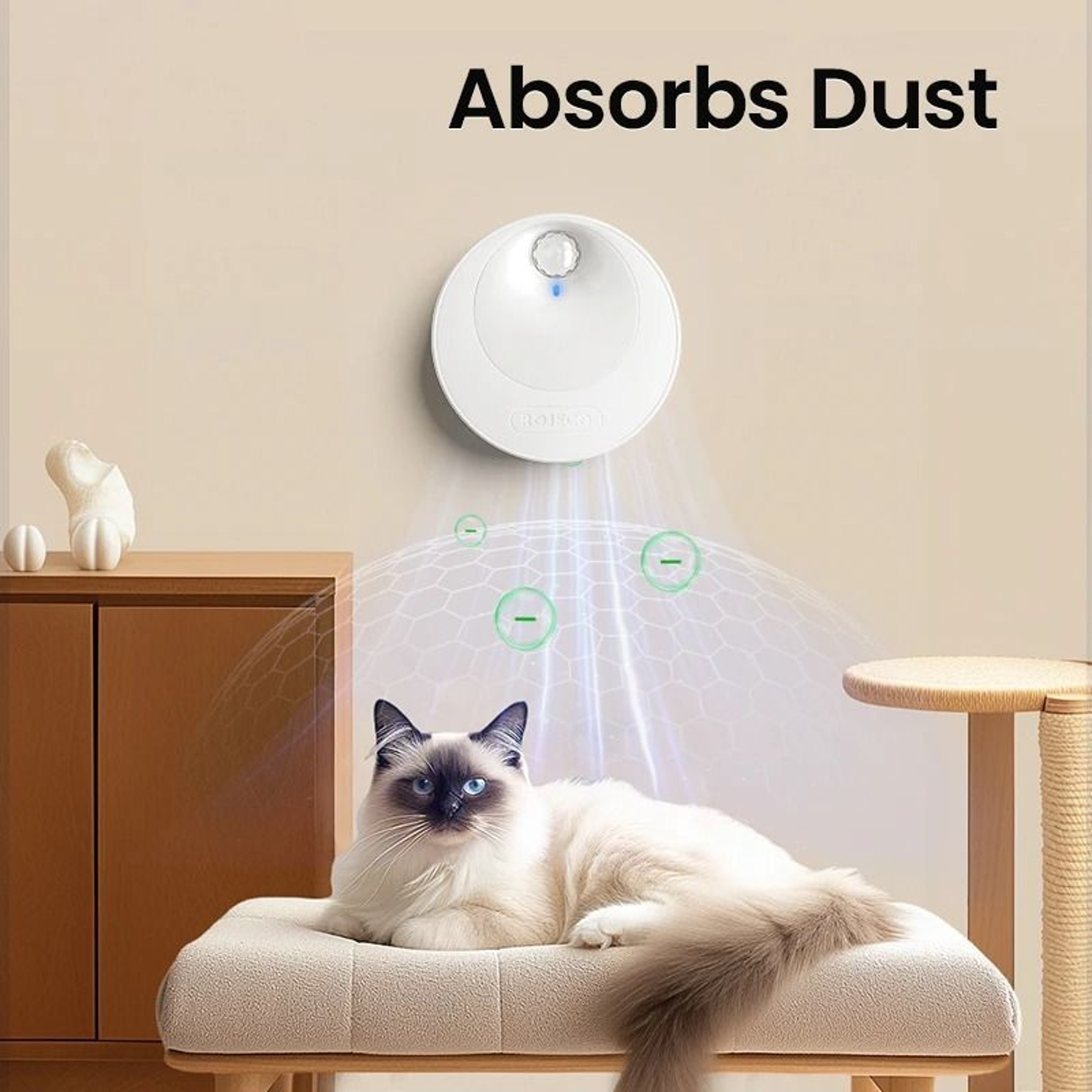 ROJECO Smart Cat Litter Deodorizer Automatic Odor Purifier For Litter Boxes 2