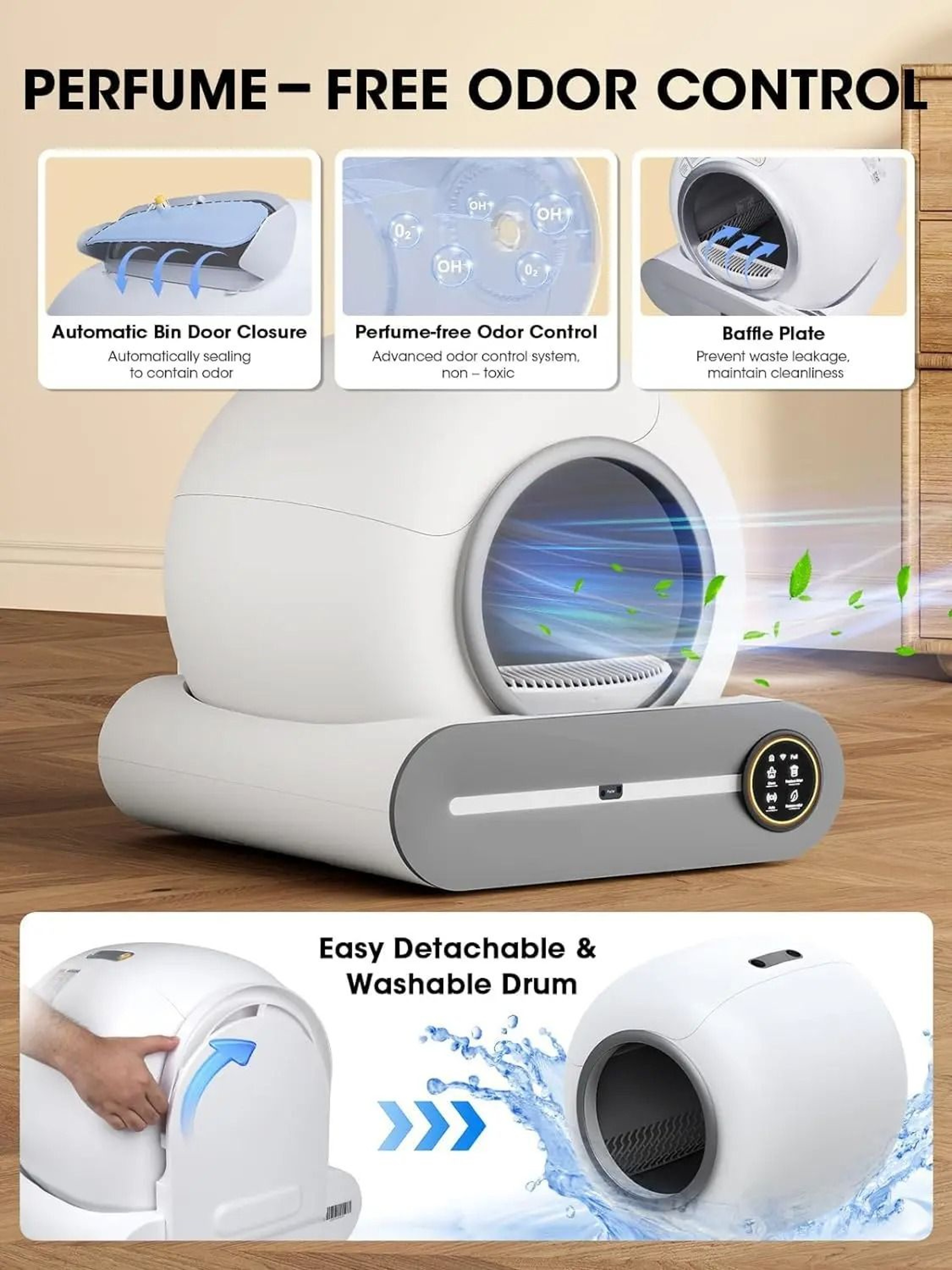 Tonepie 65L Automatic Self Cleaning Cat Litter Box With Smart App Control 2