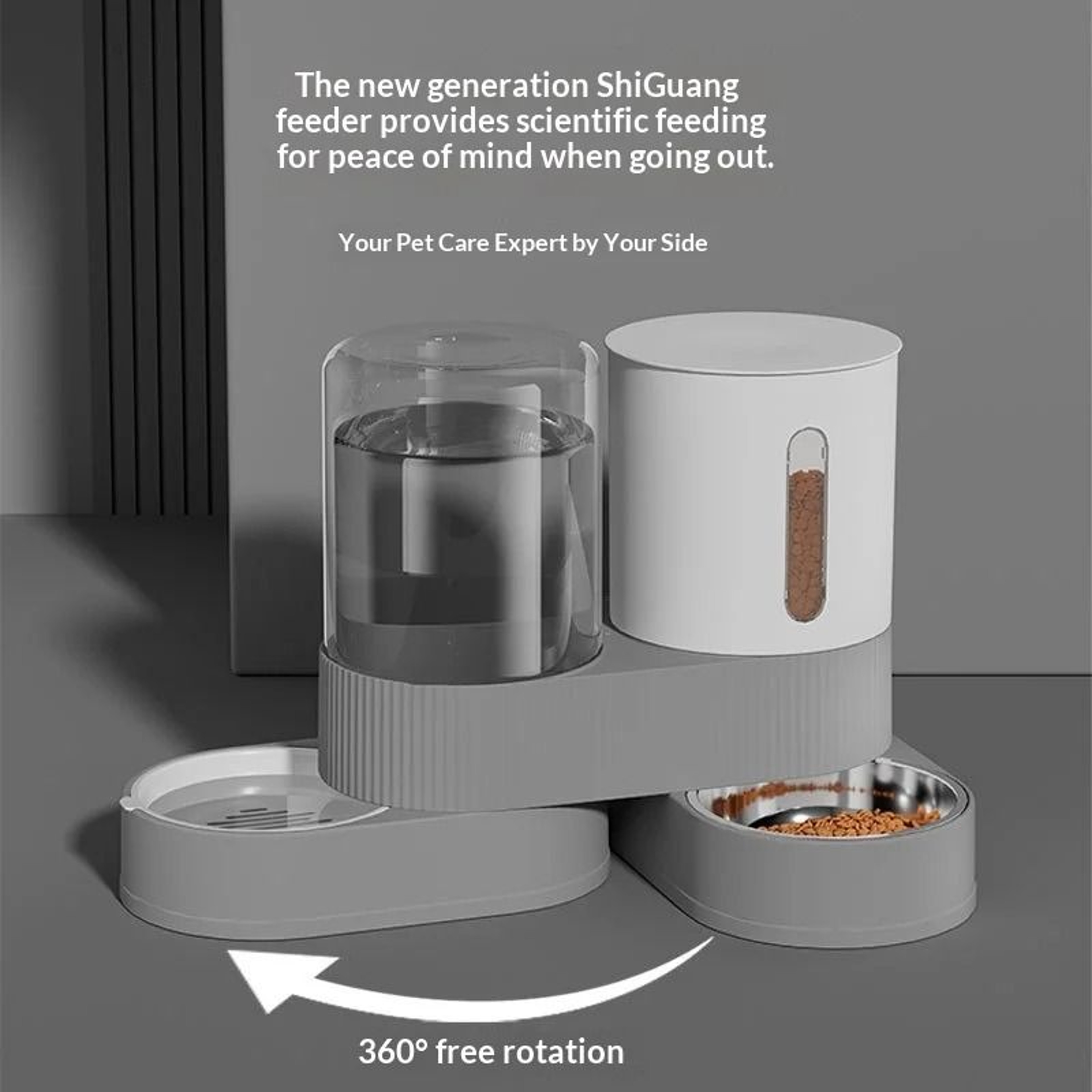 Large Capacity Automatic Pet Feeder  Water Dispenser Set For Cats  Dogs 1