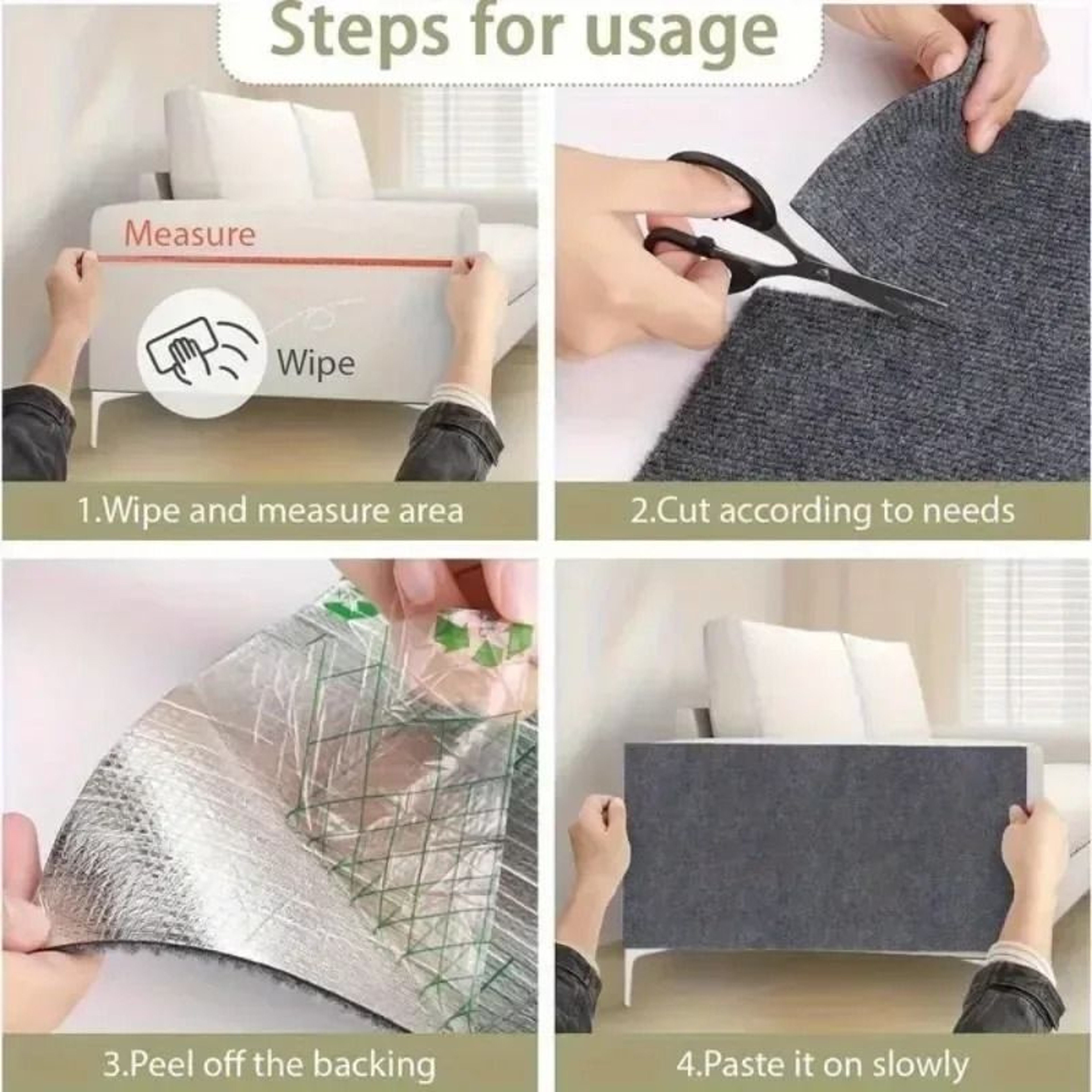 Large Self Adhesive Cat Scratch Mat For Sofa Protection  Trimmable Anti Scratch Furniture Guard 6