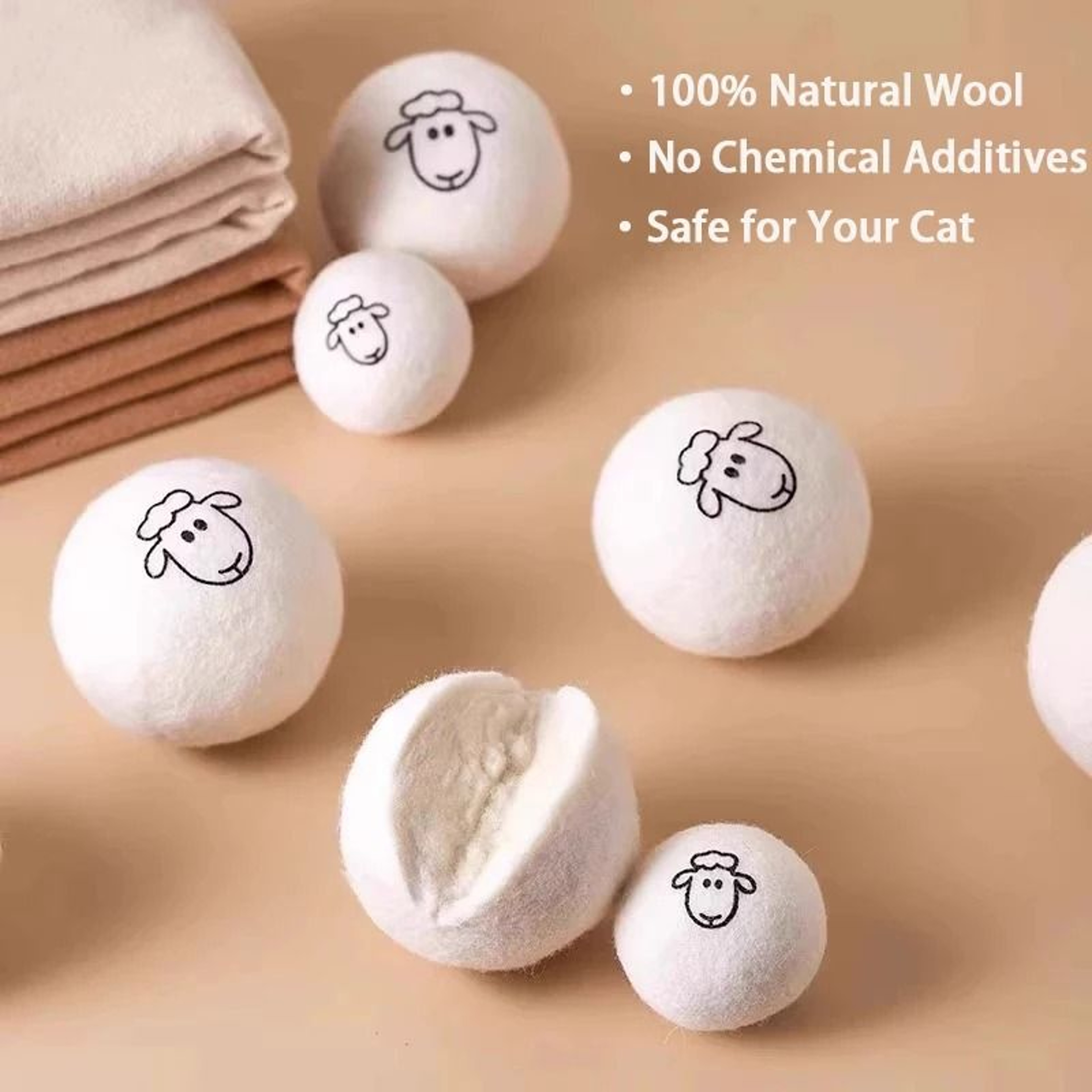 Quiet Felt Wool Cat Ball Toys For Interactive Indoor Play  Exercise 6