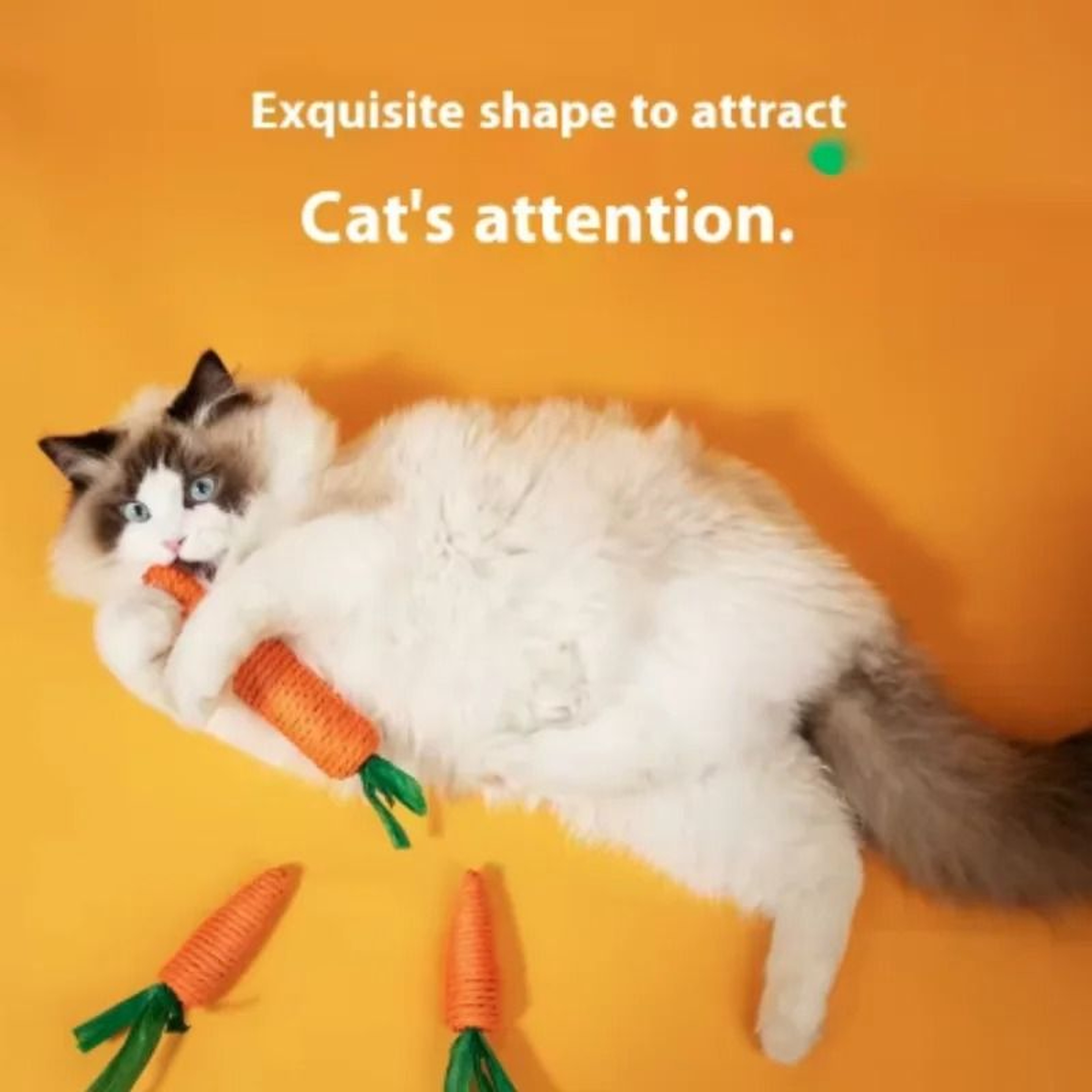 Interactive Carrot Cat Teething Stick With Sound  Scratchable Chew Toy 0