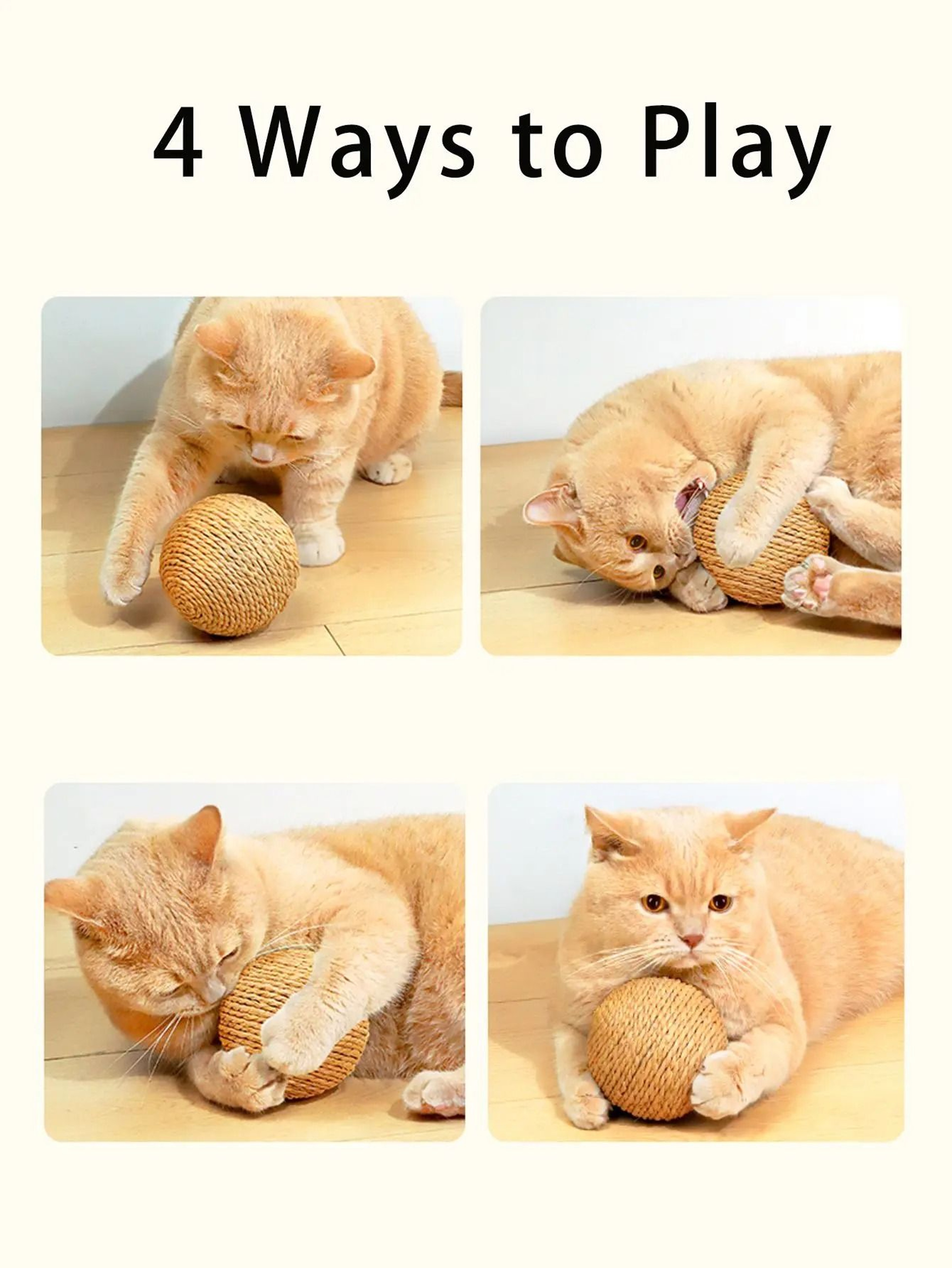 Interactive Sisal Cat Scratching Ball For Dental Care  Play 5