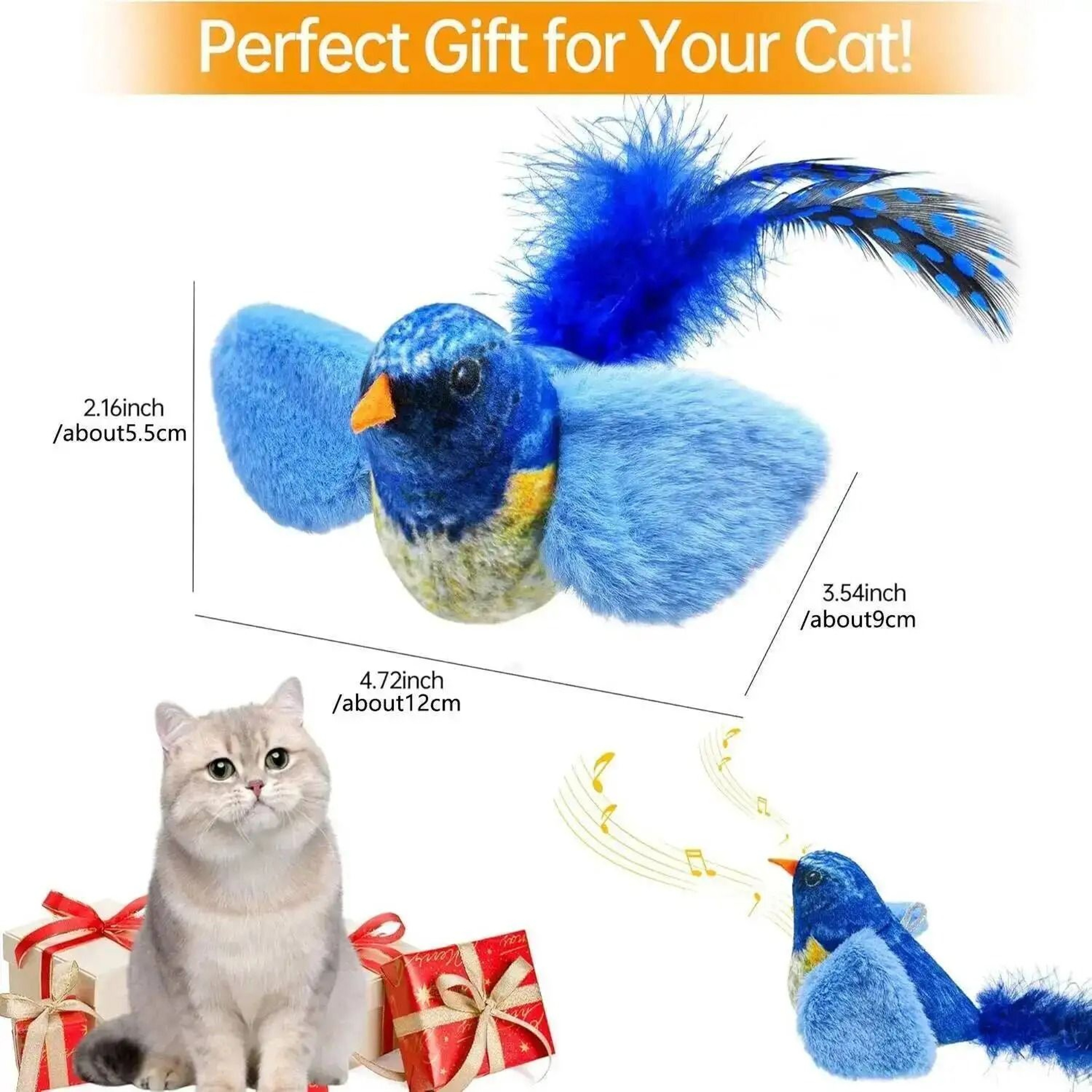 Interactive Bird Cat Toy With Sound  Catnip  Wall Hanging Chasing Toy For Indoor Cats 5