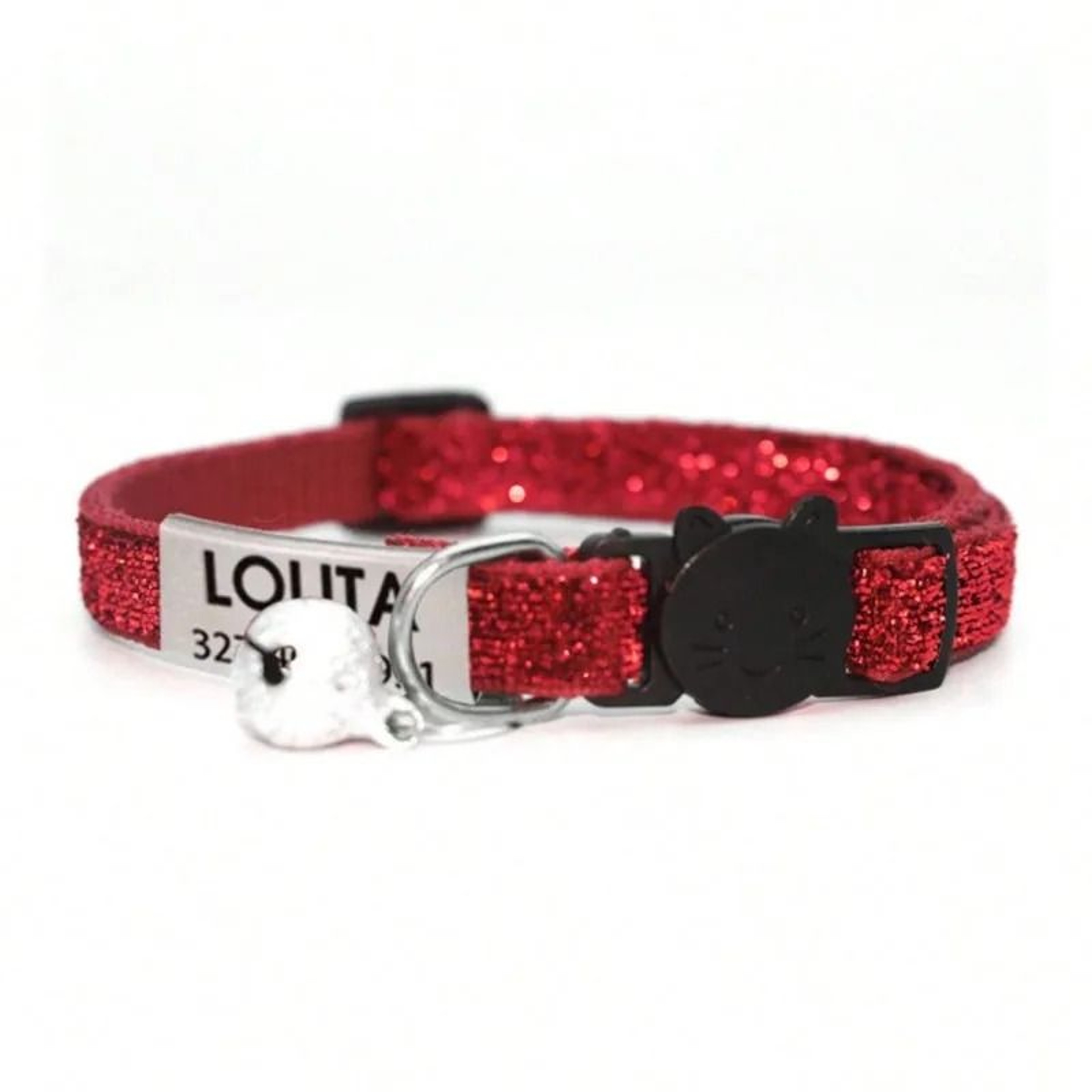 SparkleSafe Personalized Glitter Cat Collar With Custom Engraved ID Tag  Breakaway Buckle 2