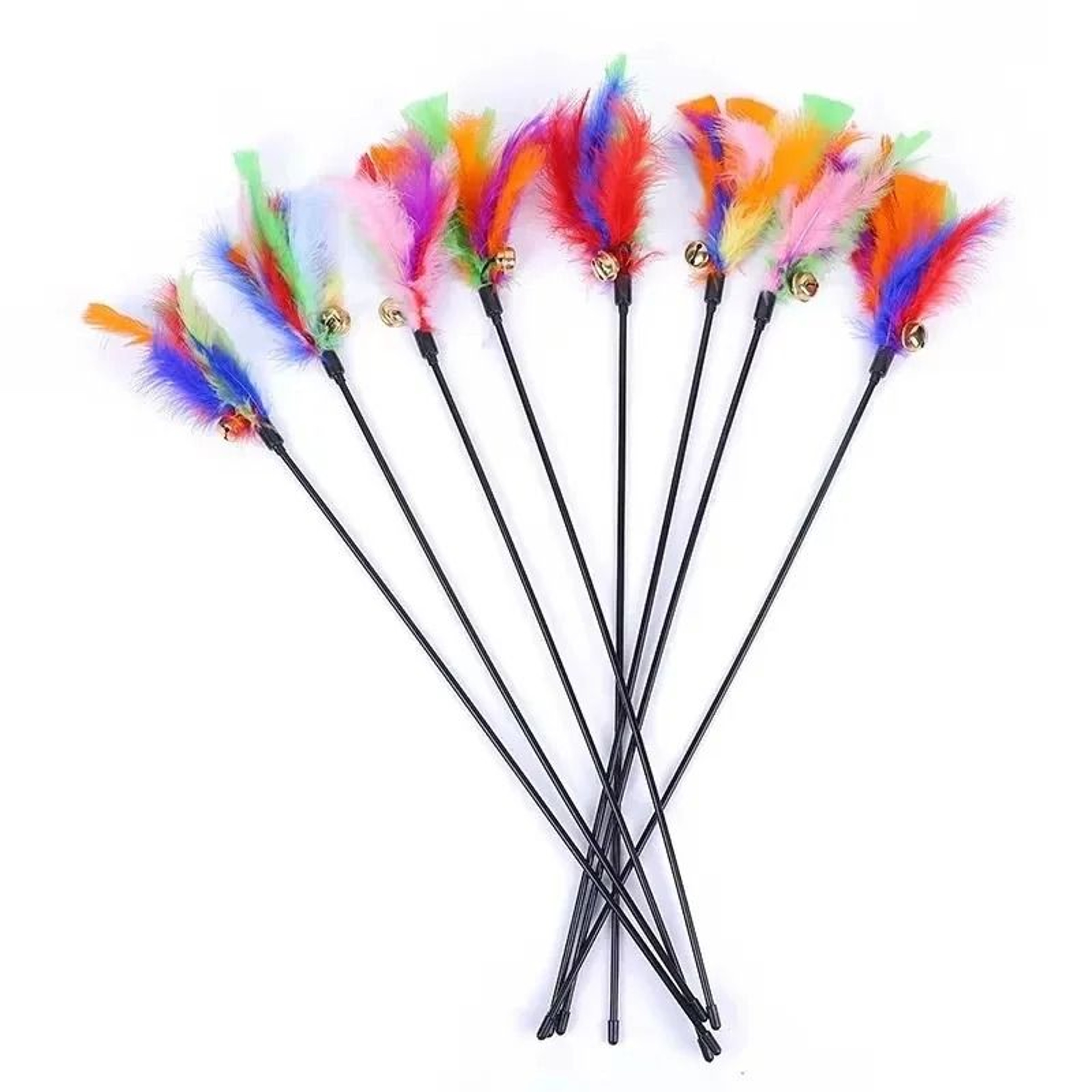 Interactive Cat Teaser Wand Toy  Feather  Bell Chase Stick For Fun Exercise And Bonding 1