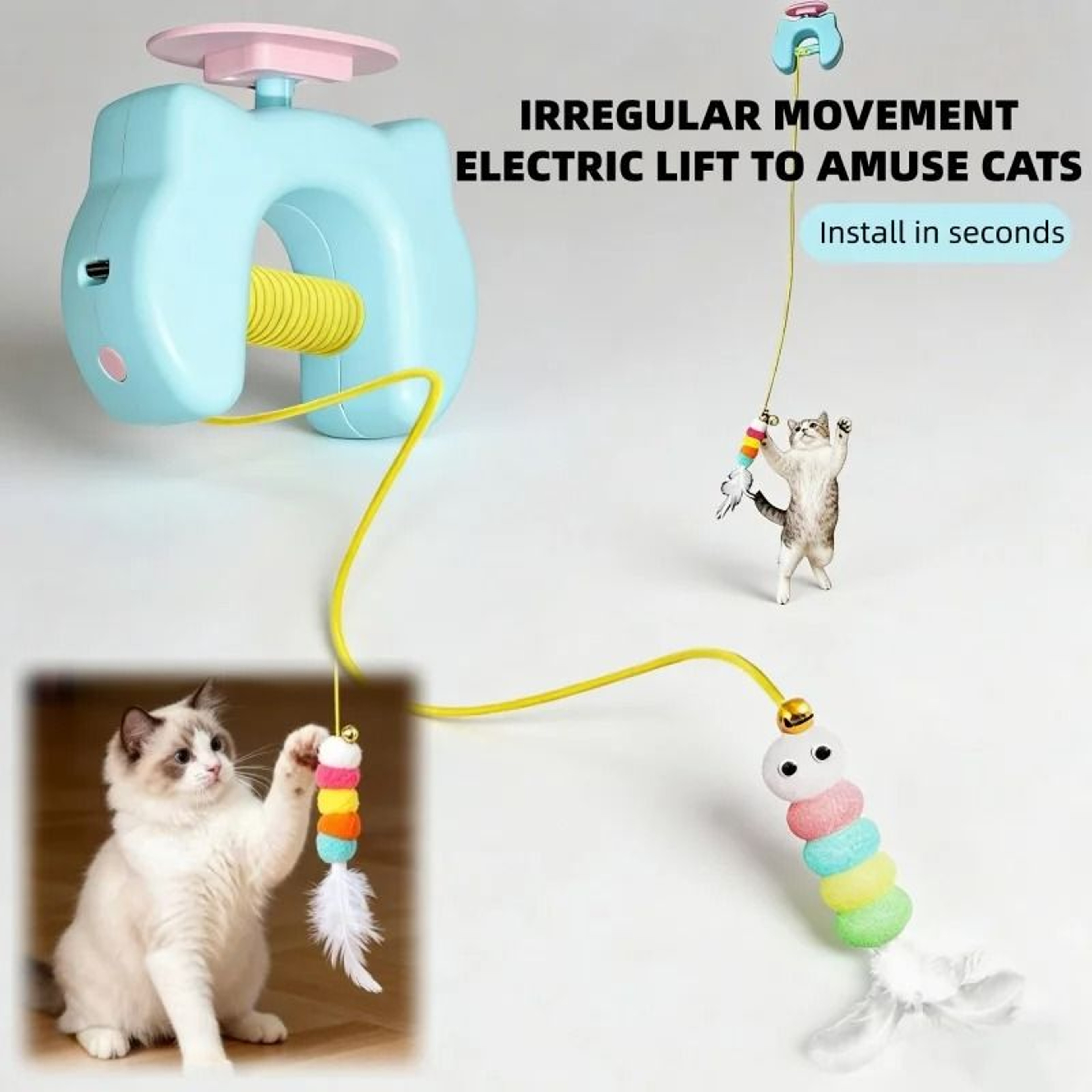 Rechargeable Interactive Flying Bird Cat Toy  Automatic Hanging Hunting Toy For Exercise Enrichment 0