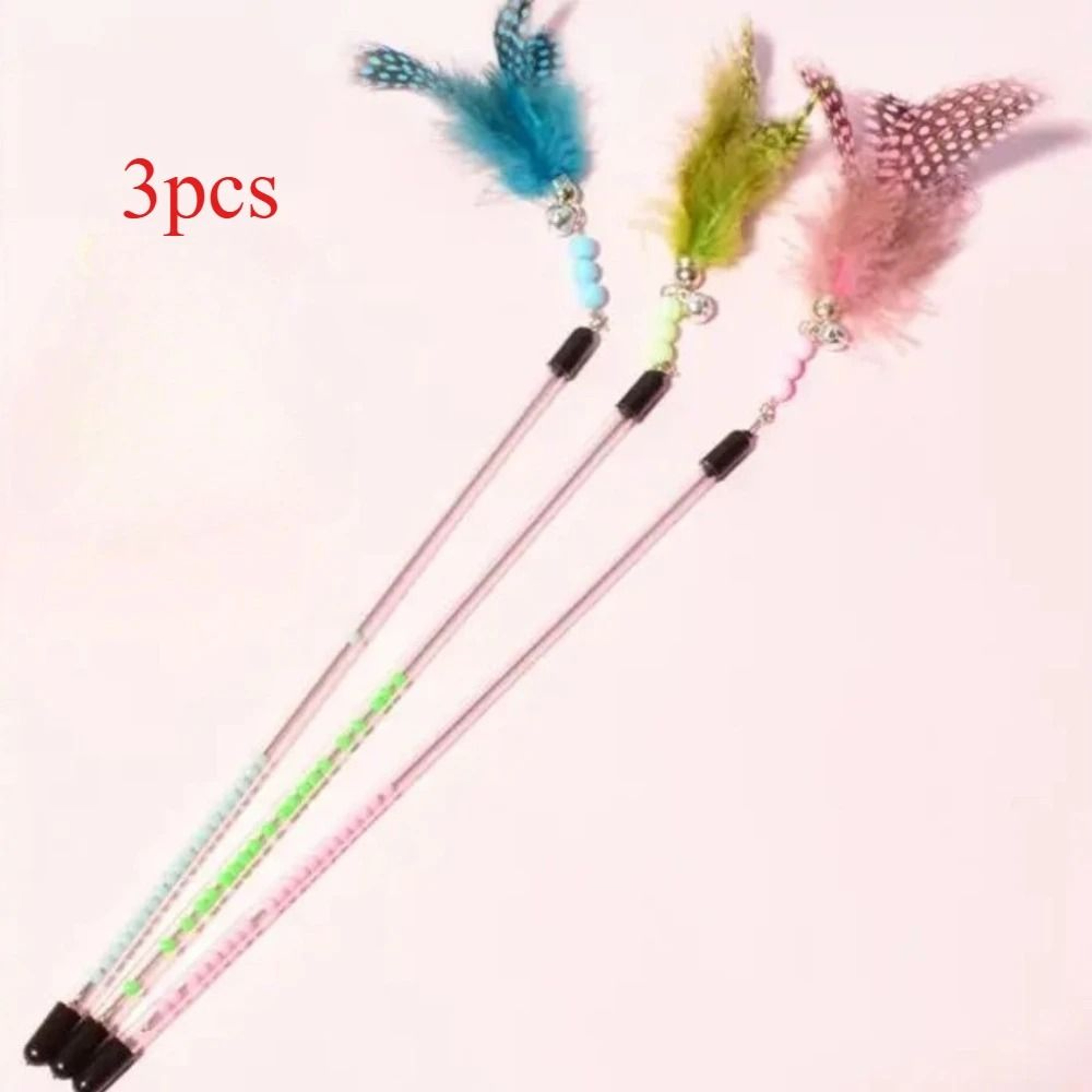 3Piece Retractable Feather Wand Cat Toy Set For Interactive Play And Exercise 7