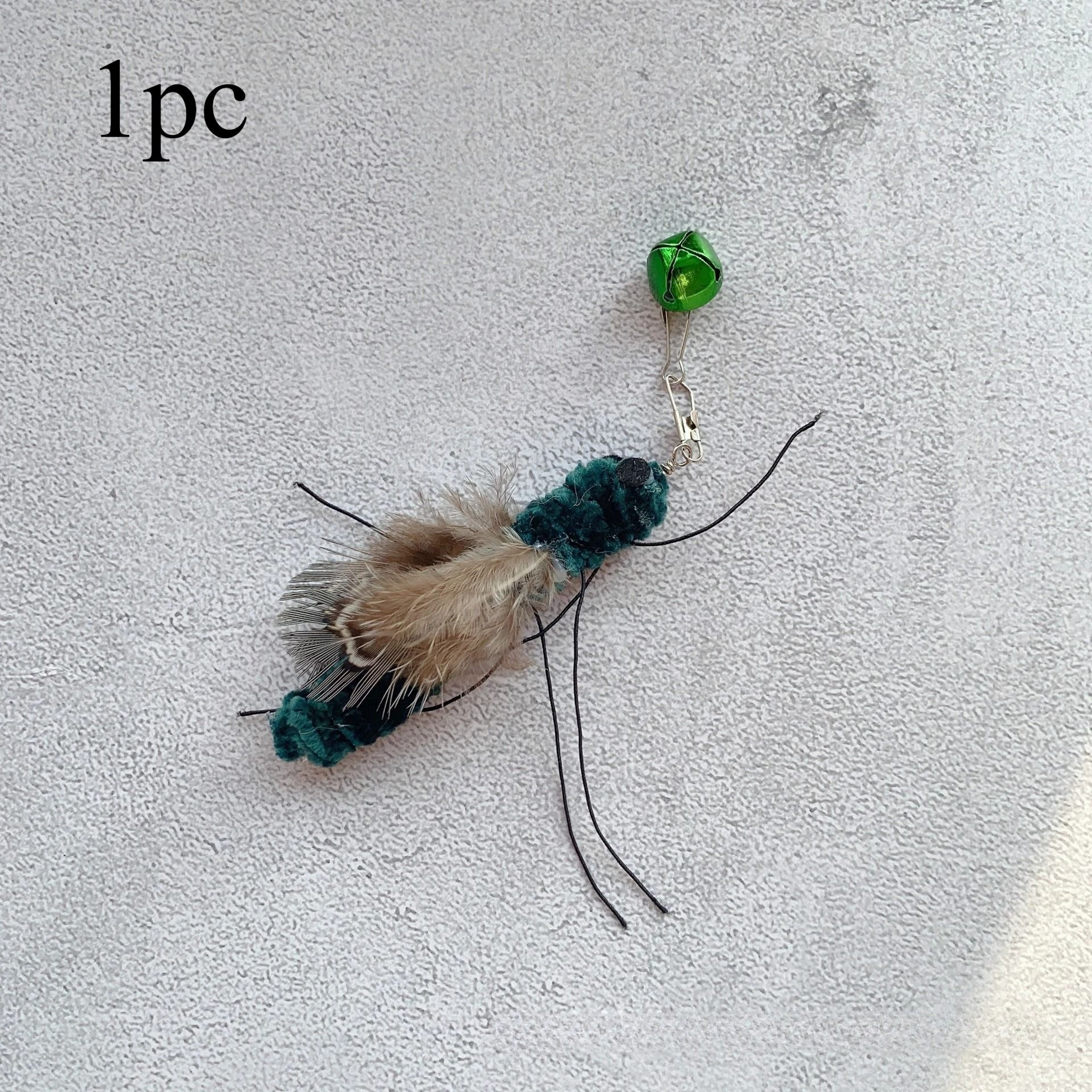 Interactive Insect Cat Wand Refills Plush Feather Bug Teaser Toy Replacement Set 9