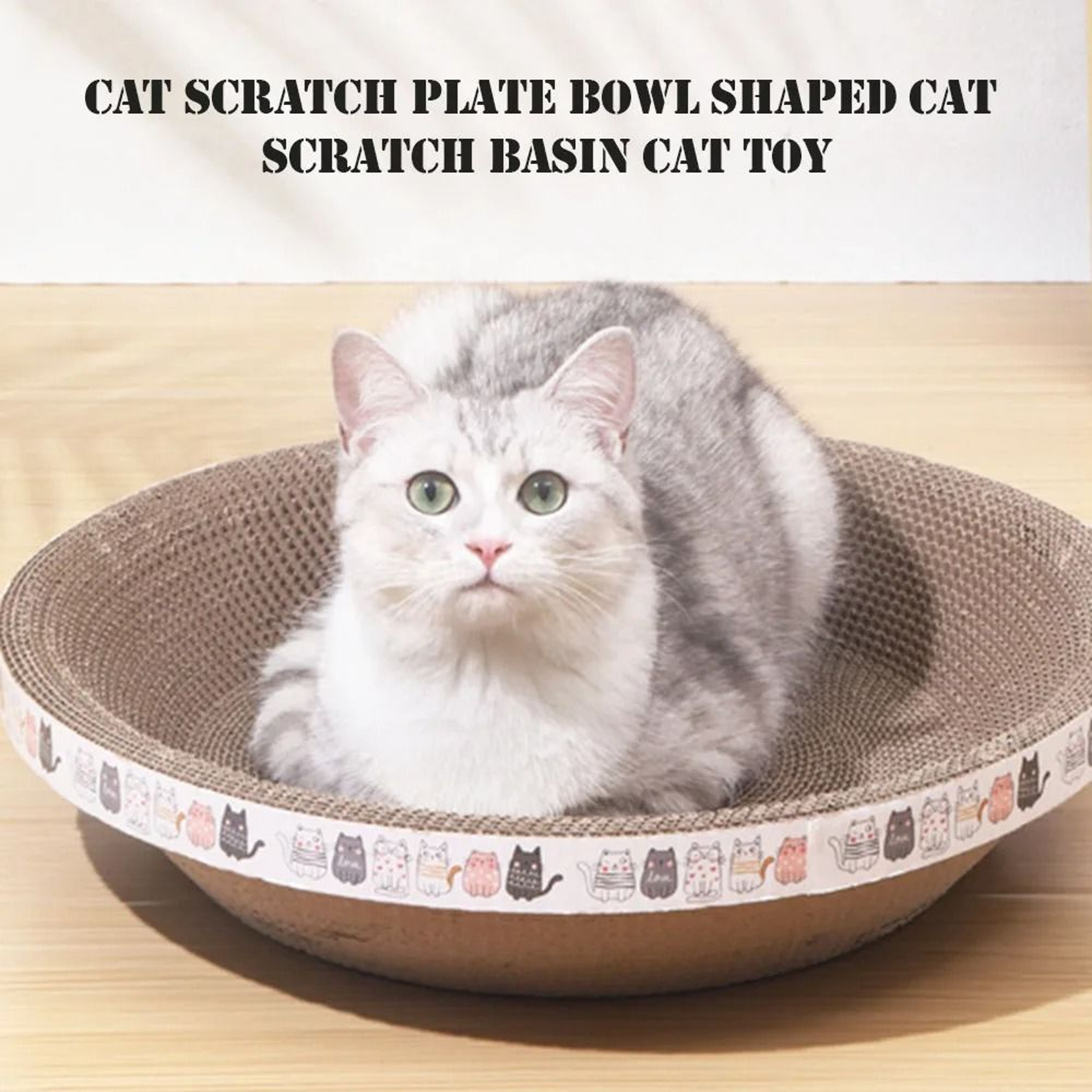 Round Corrugated Cat Scratcher Bed For Claw Care Lounging  Furniture Protection 6