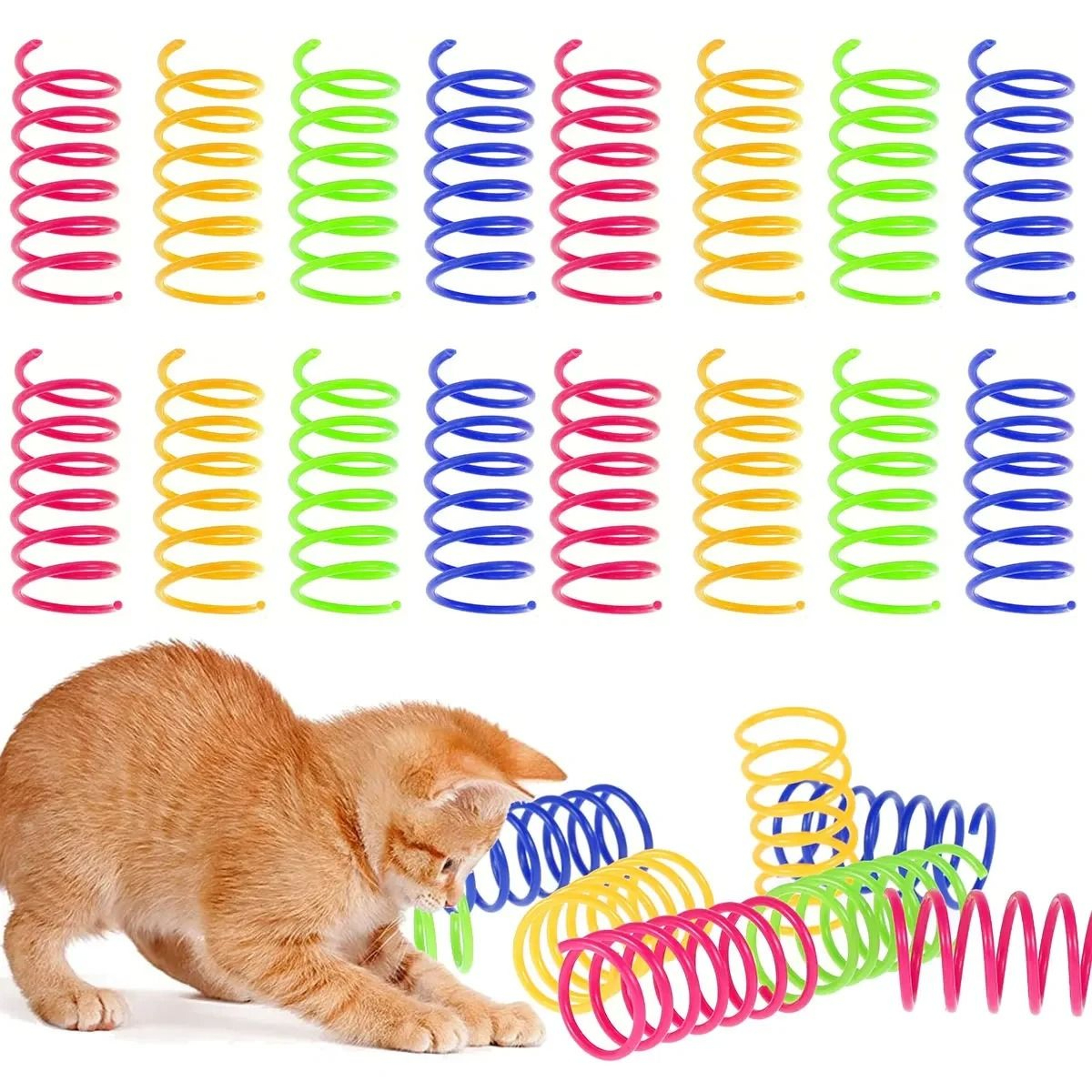 Colorful Cat Spring Toy Set 6