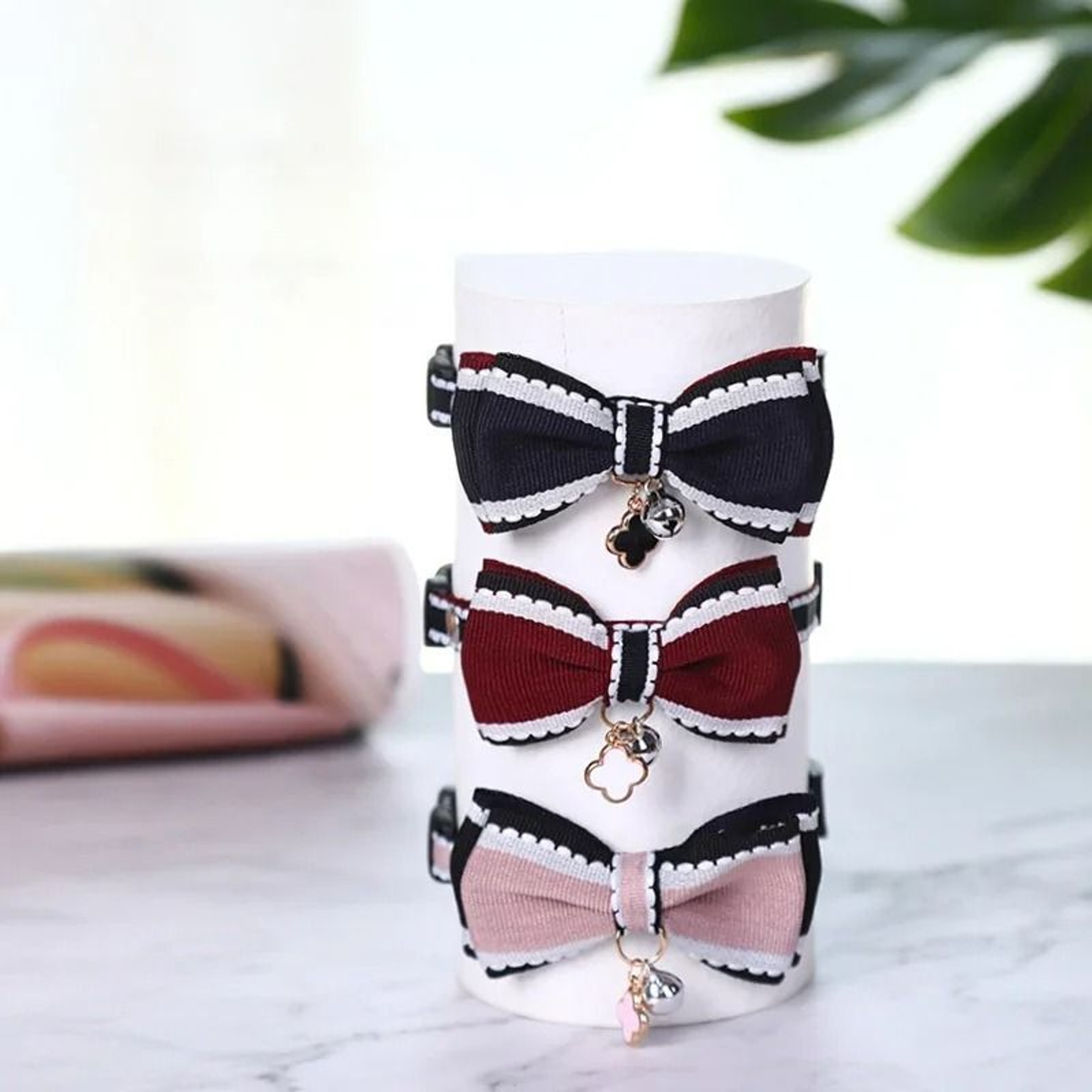Cute Bow Bell Pet Collar For Cats And Small Dogs 4