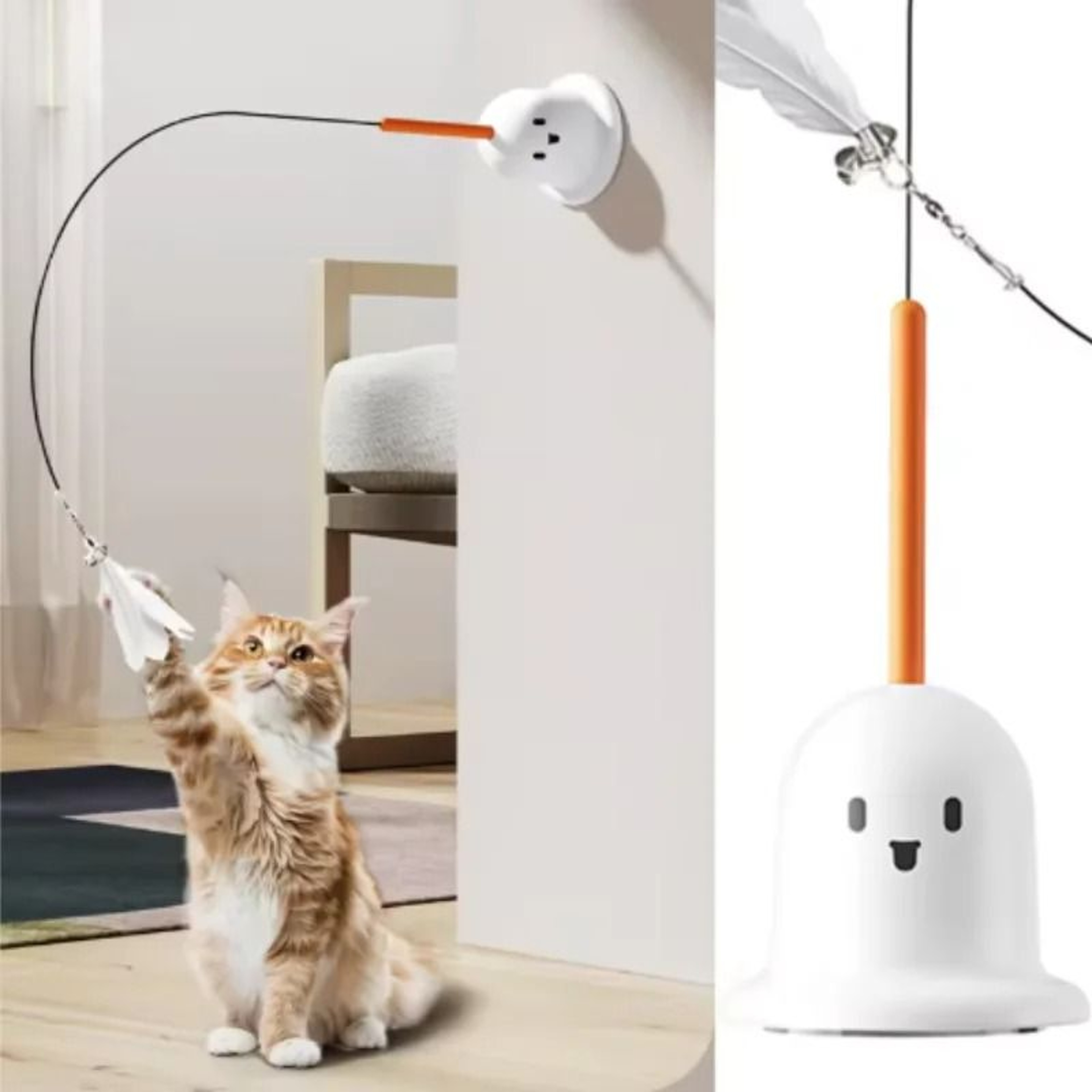 Interactive Cat Badminton Teaser Stick With Detachable Balls 4
