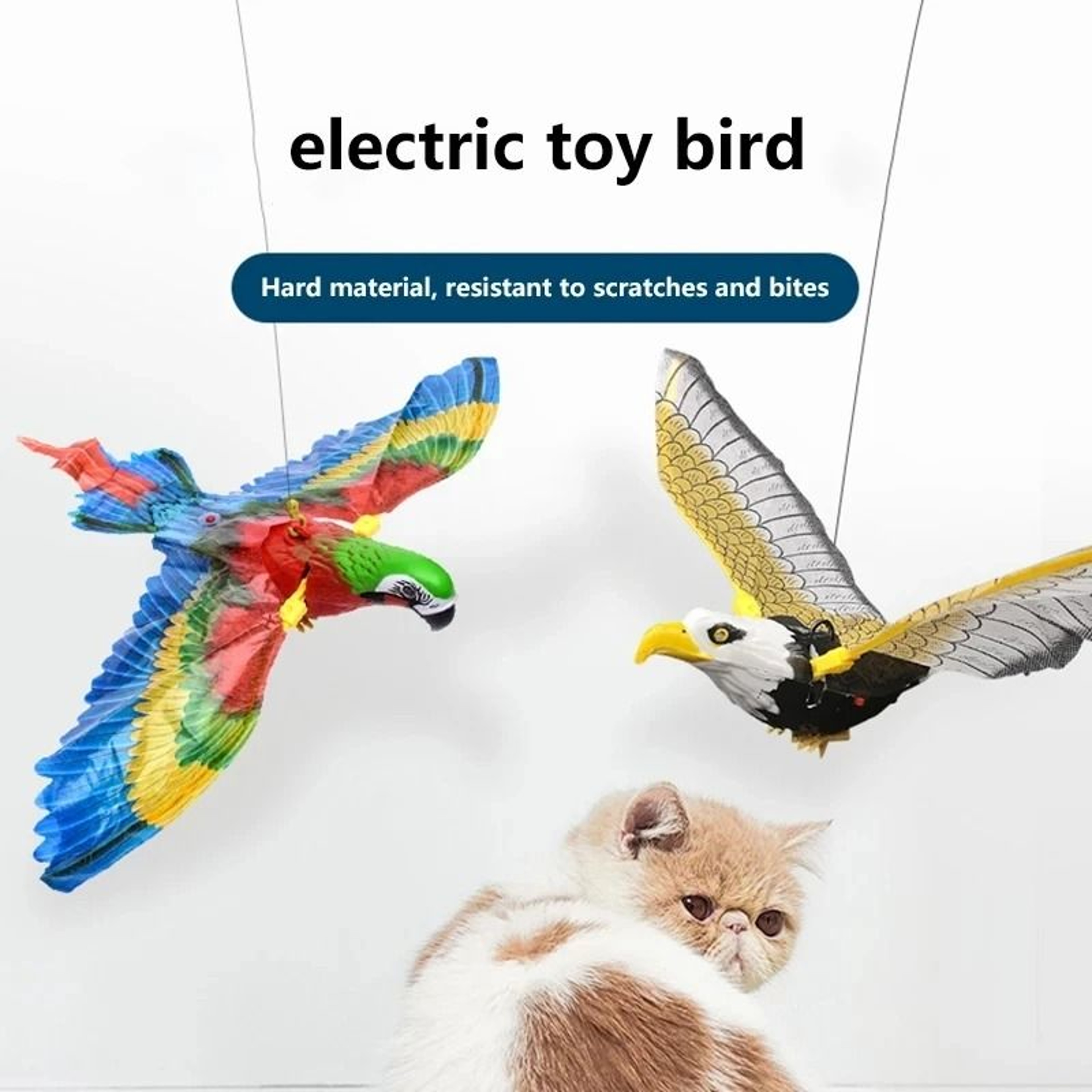 Interactive Flying Bird Cat Toy With Hanging Rope  Automatic Motion 0