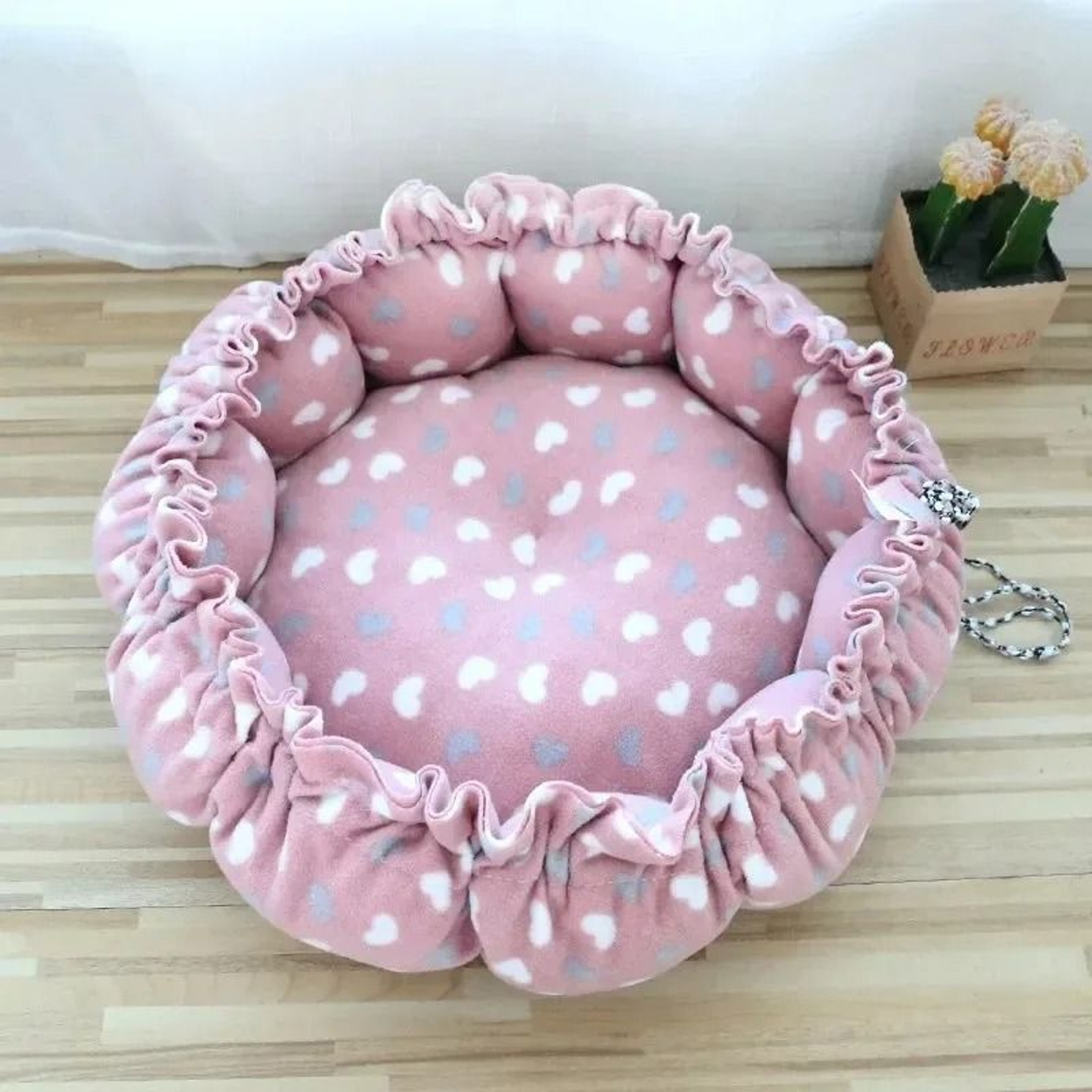 Cozy Plush Pet Bed Basket For Cats  Small Dogs Soft Sleeping Cushion House 2