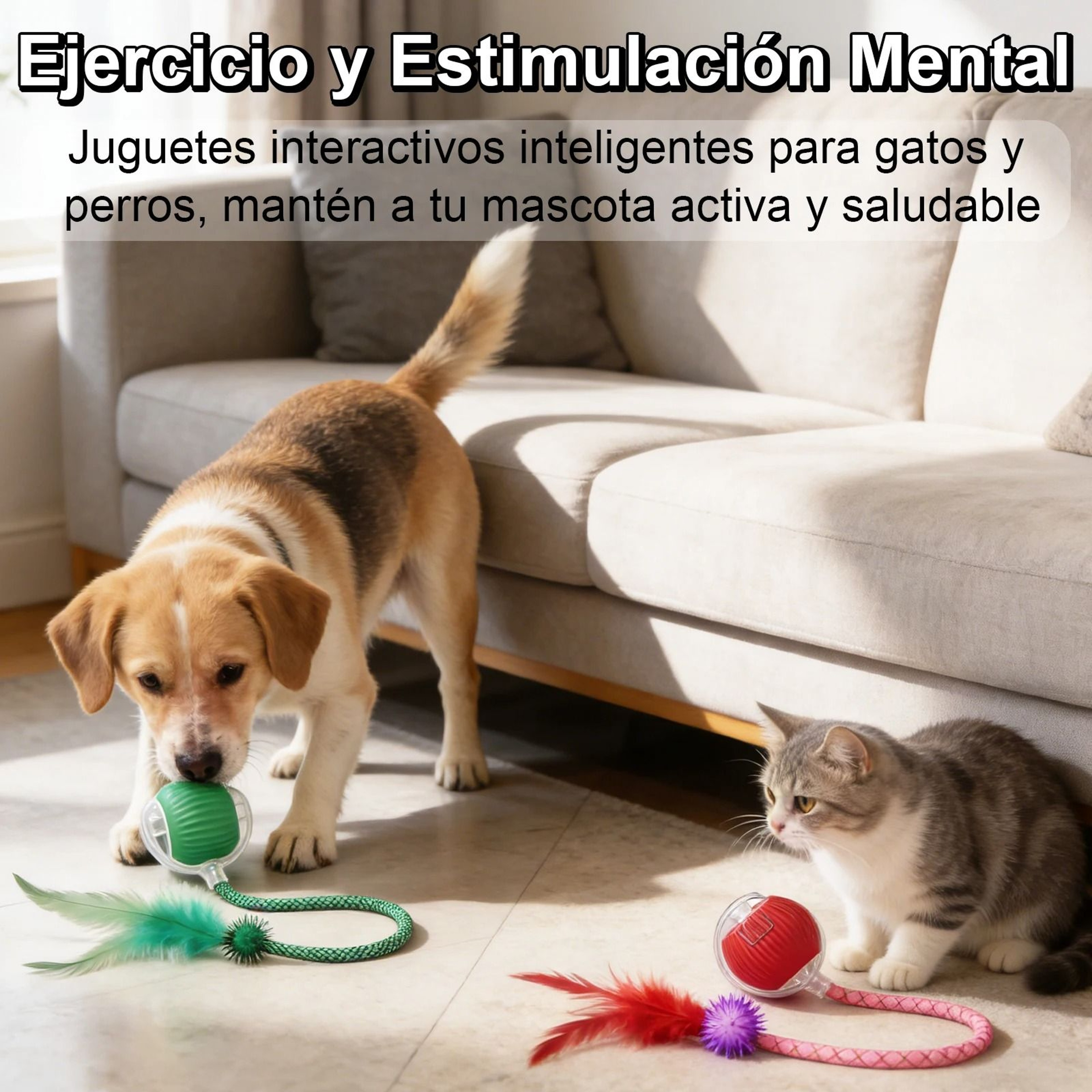 Smart Rolling Cat Ball With Speedy Tail  USB Rechargeable Interactive Cat Toy 2