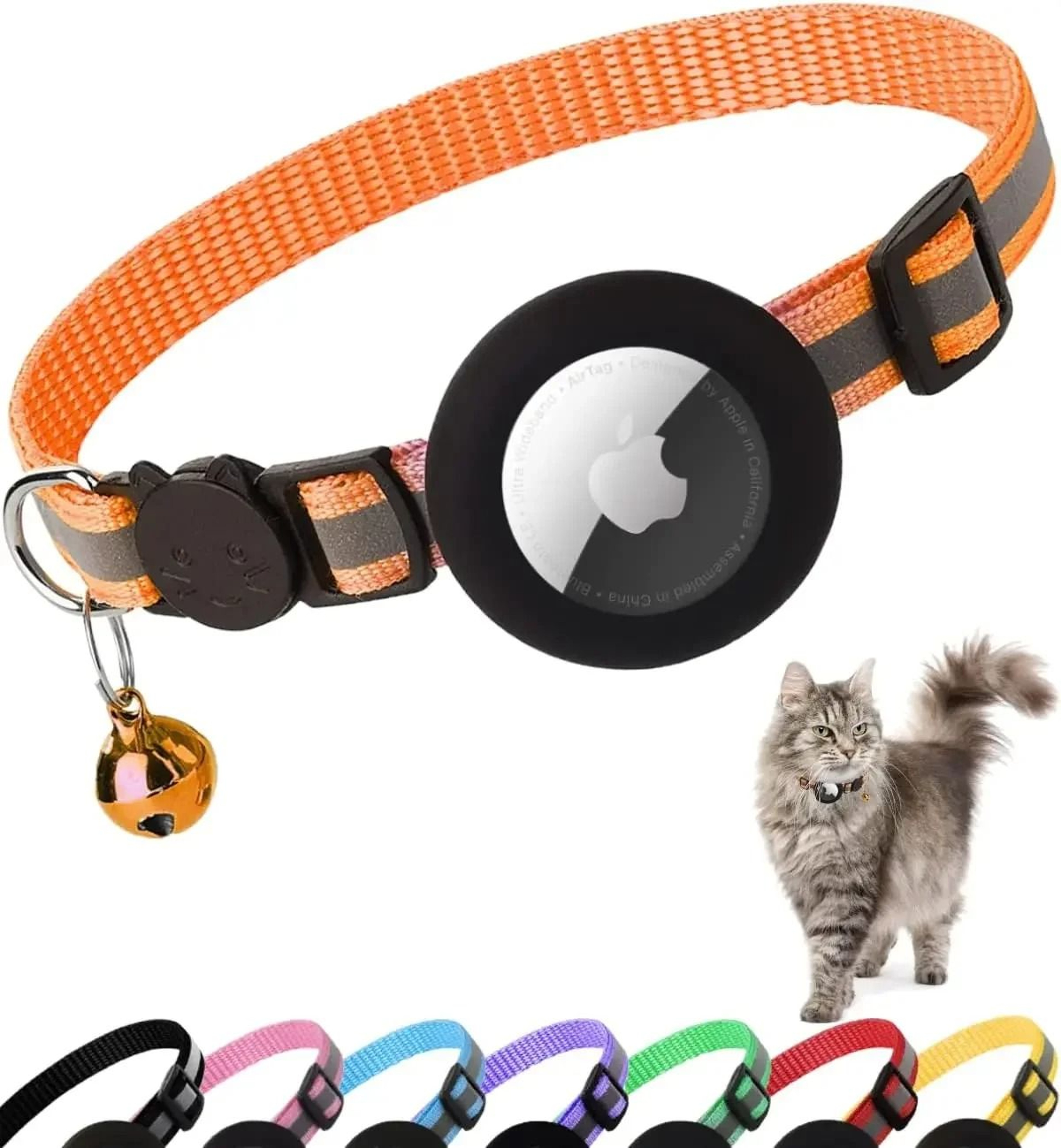 AirTag Ready Reflective Breakaway Cat Collar With Bell For Kittens  Cats 5