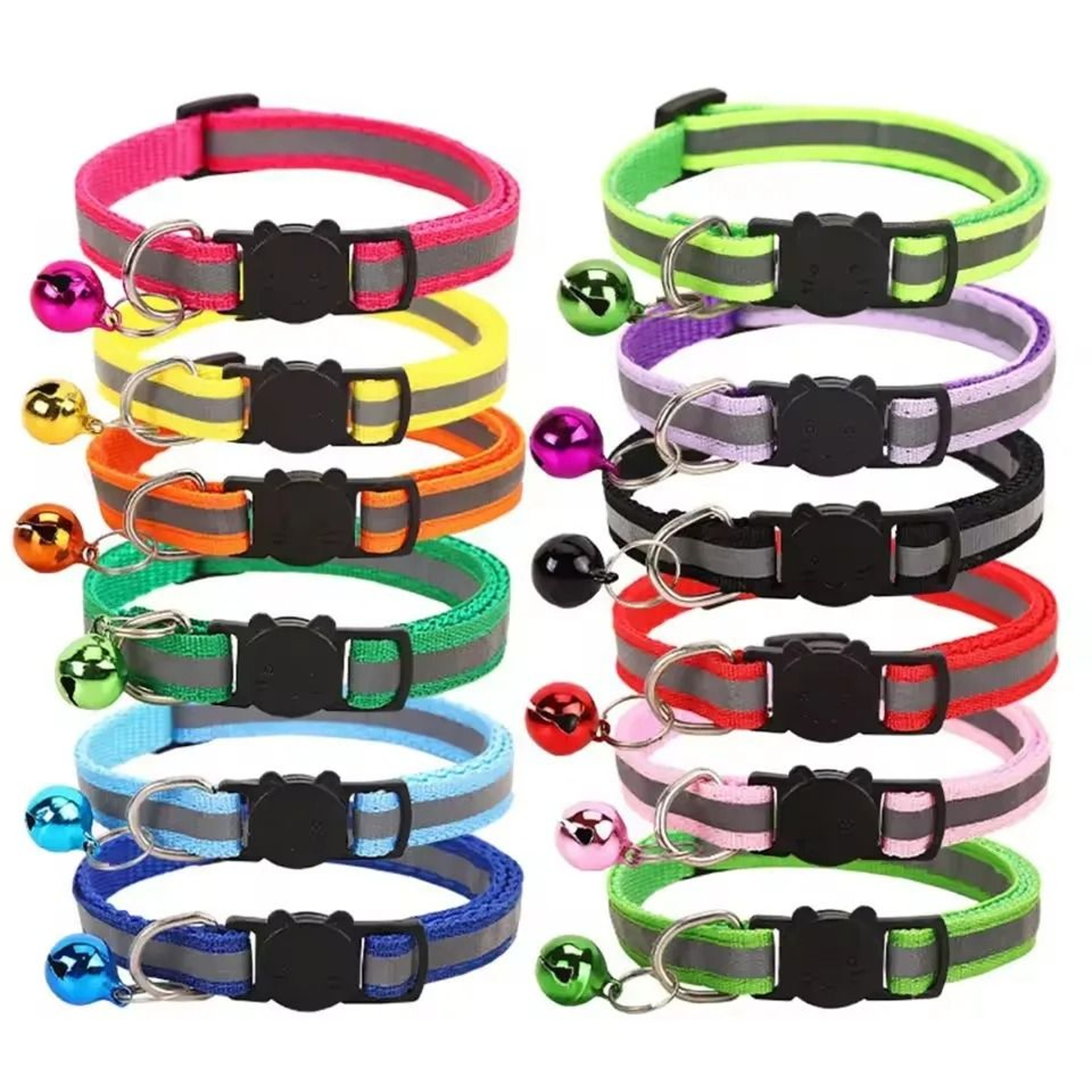 Reflective Breakaway Cat Collar With Bell  Adjustable Safety Buckle For Cats And Kittens 1
