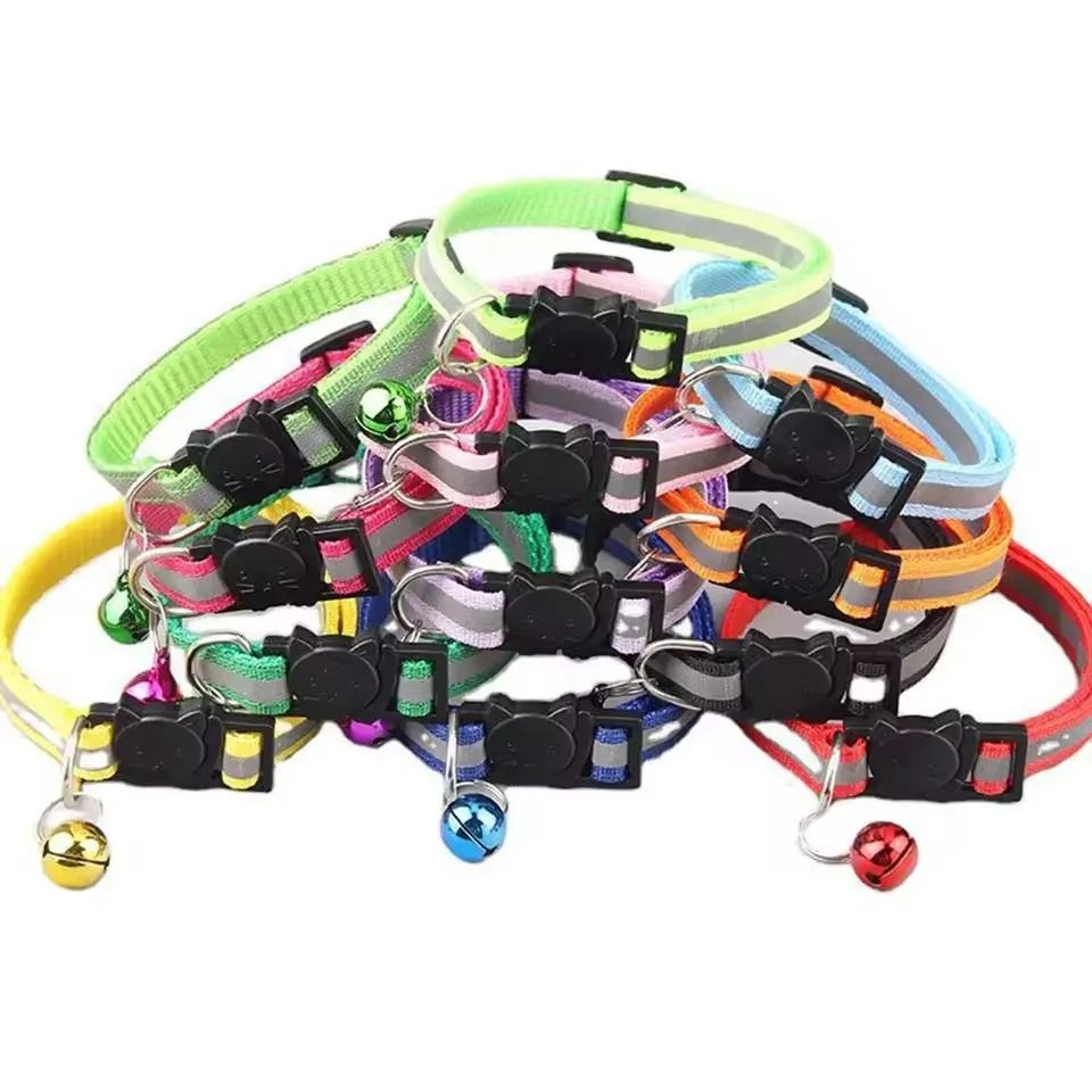 Reflective Breakaway Cat Collar With Bell  Adjustable Safety Buckle For Cats And Kittens 2