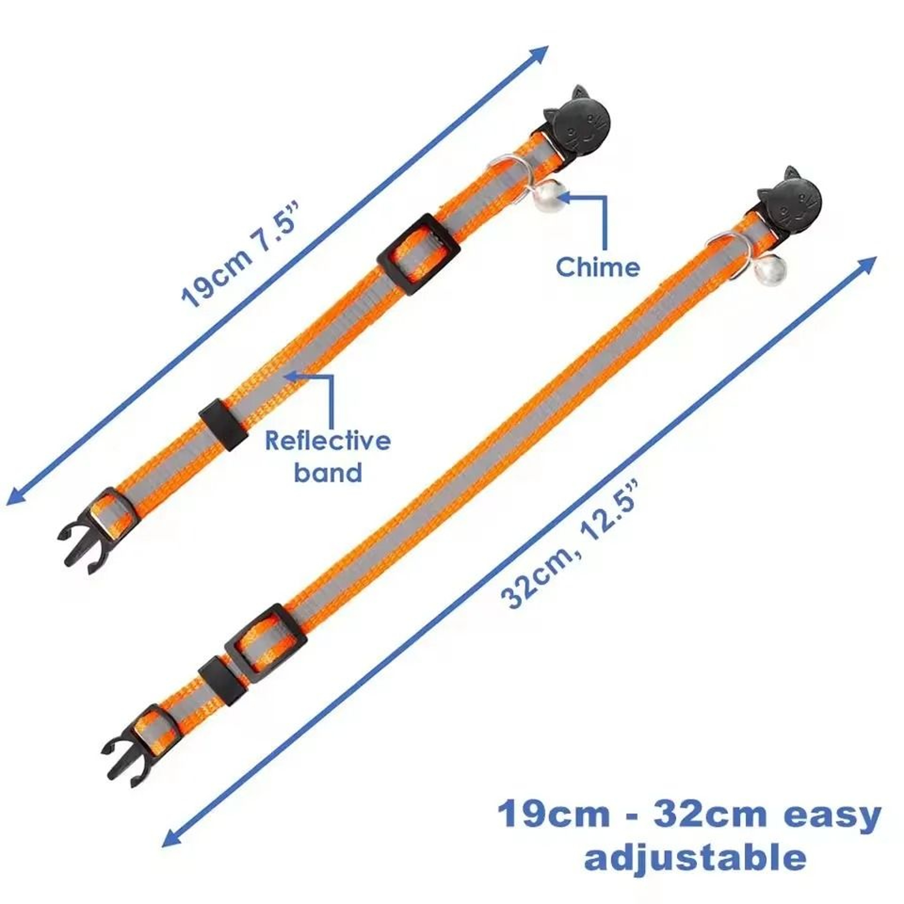 Reflective Breakaway Cat Collar With Bell  Adjustable Safety Buckle For Cats And Kittens 3