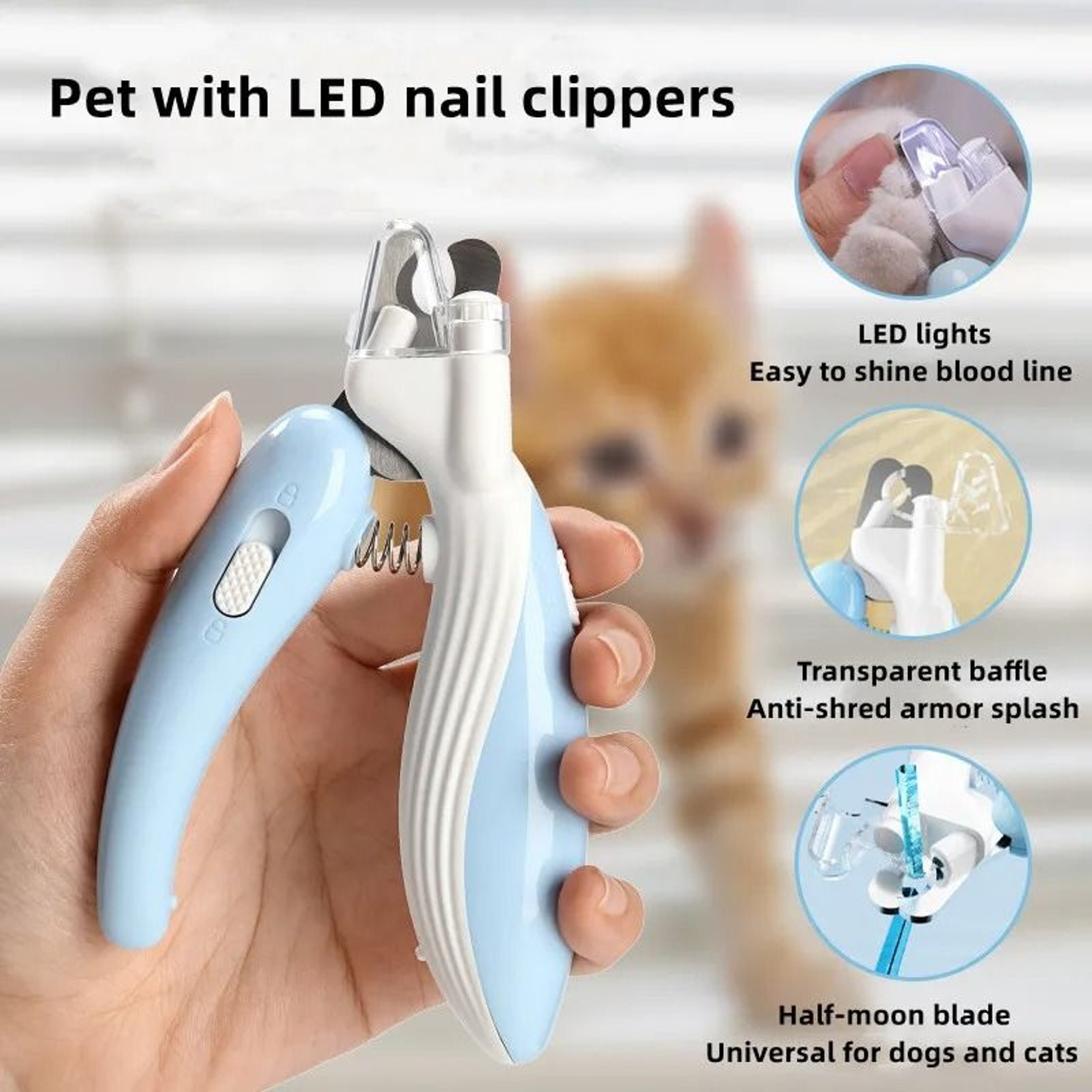 LED Pet Nail Clipper  Electric Grinder Set For Safe Dog And Cat Grooming 1