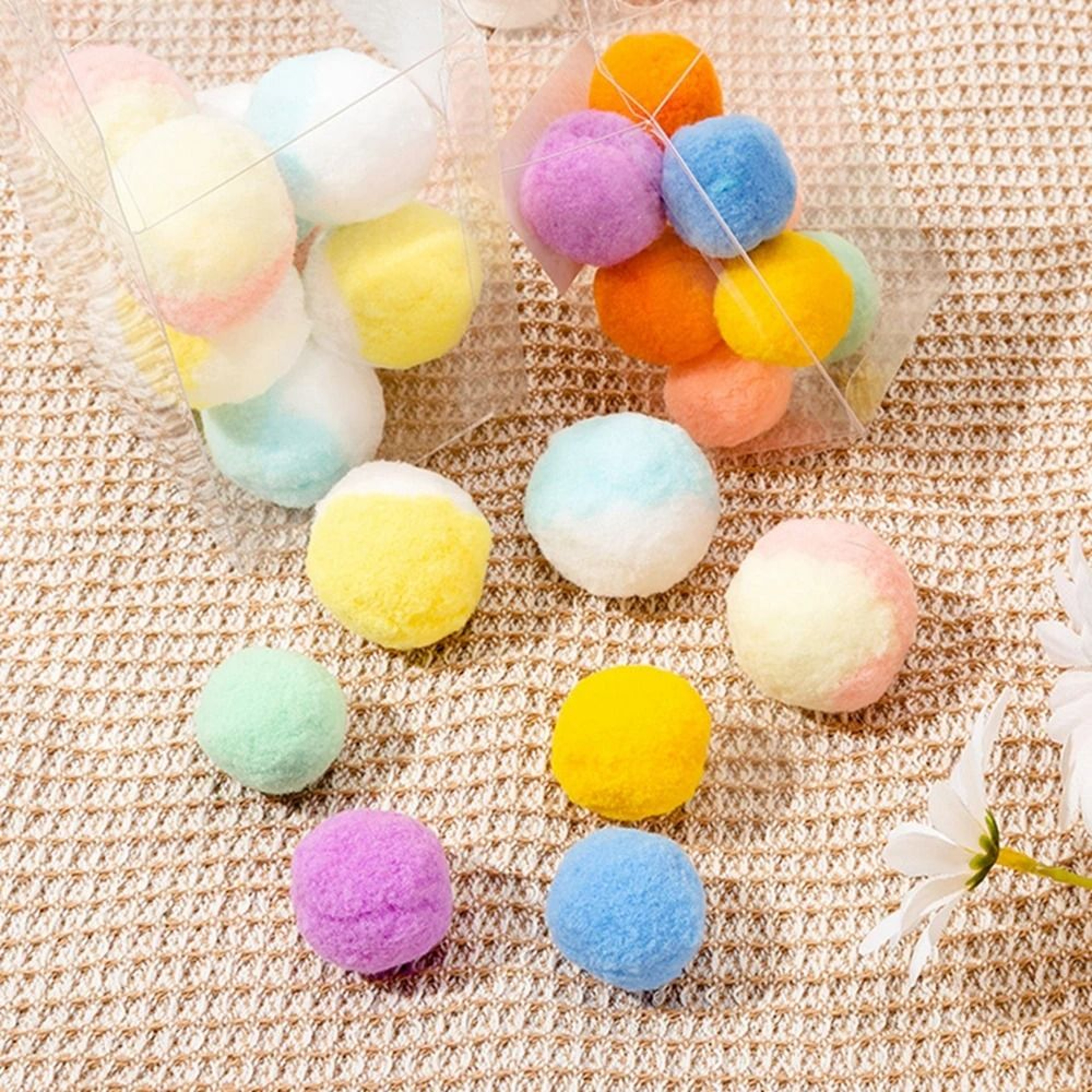 Soft Pom Pom Cat Toy Balls For Interactive Chasing Batting  Indoor Play 1