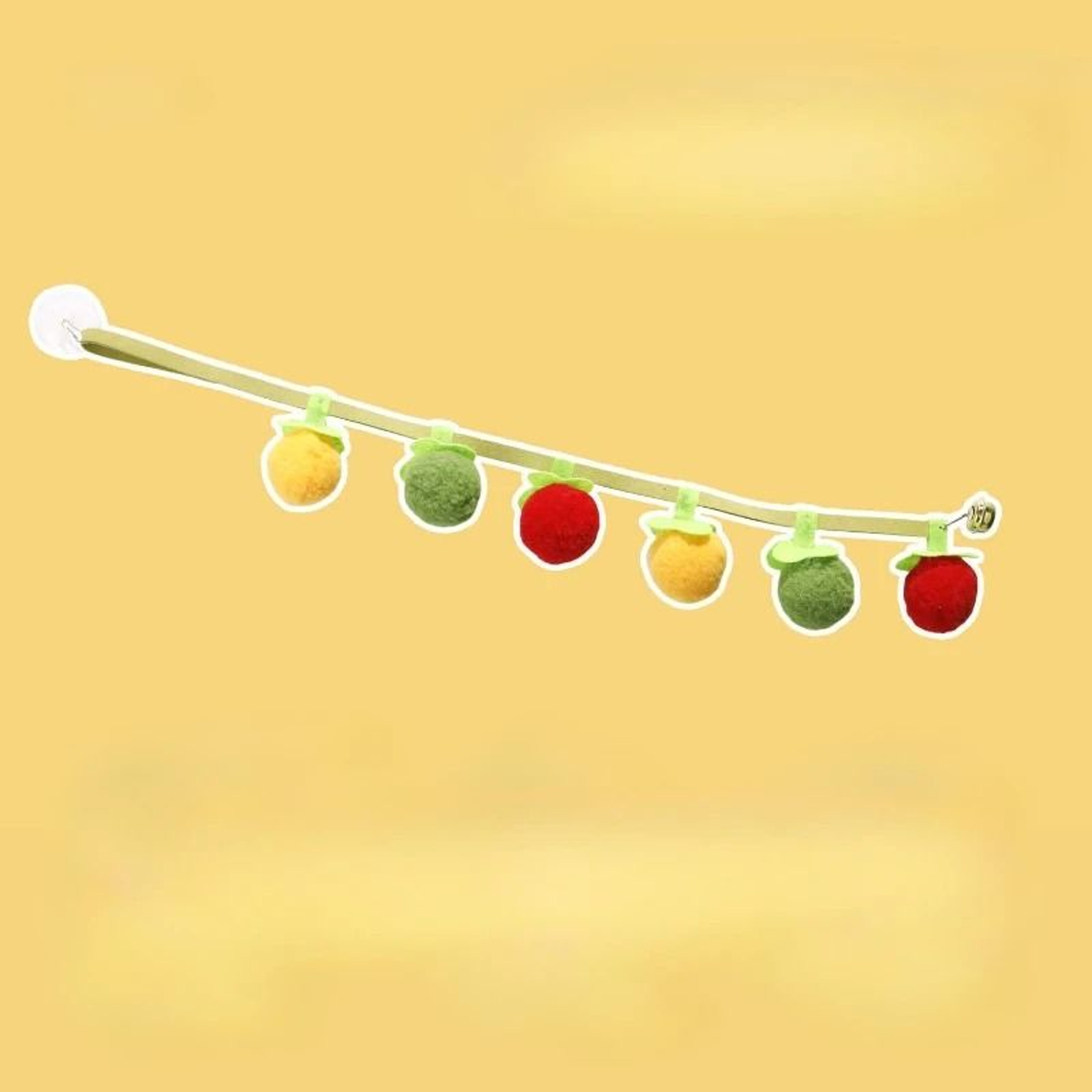 Felt Hanging Cat Teaser Toy With Bell  Squeaky Interactive Training Wand 3