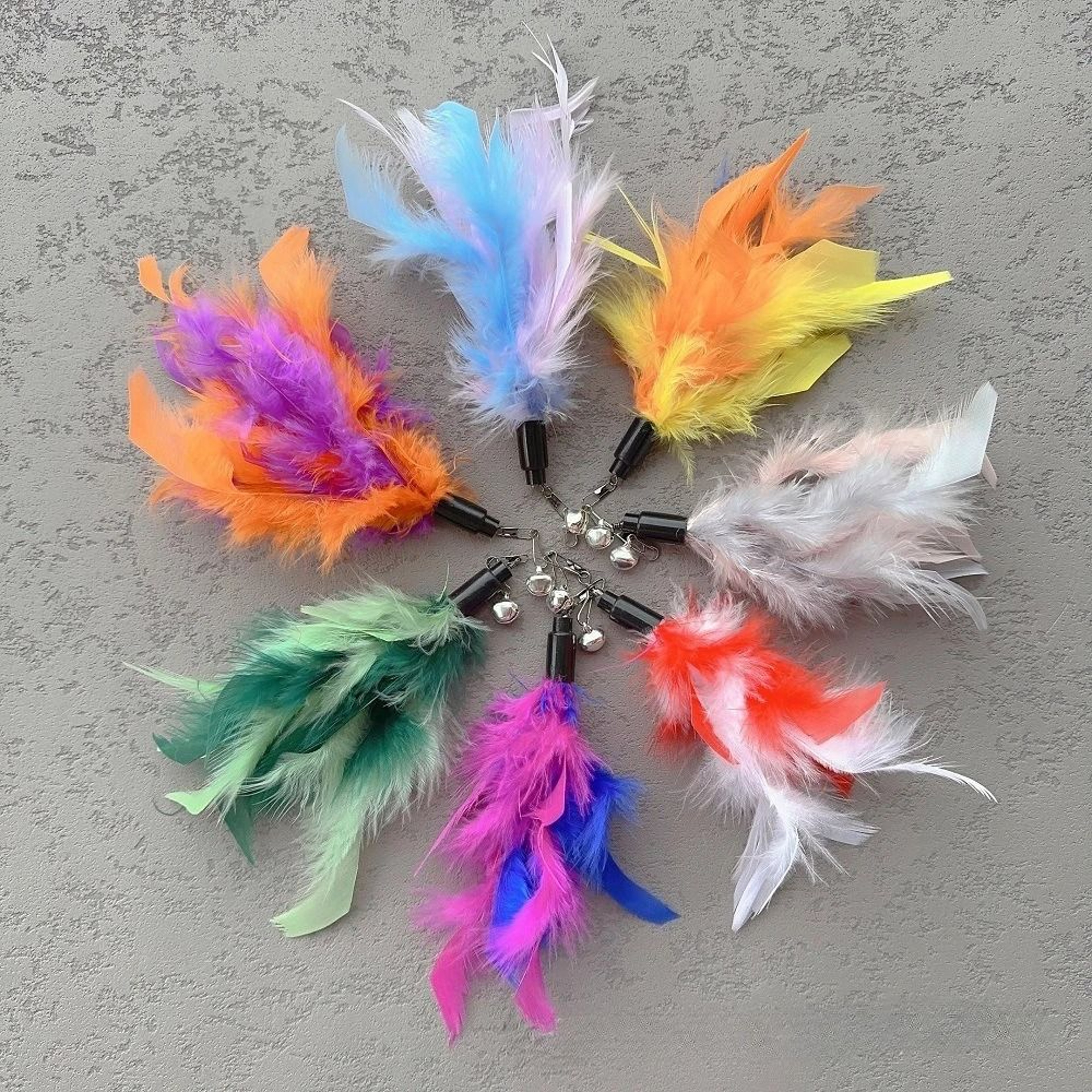 FlutterFeather Cat Wand Refill Set  Replacement Feather Attachments For Interactive Cat Teaser Toys 0