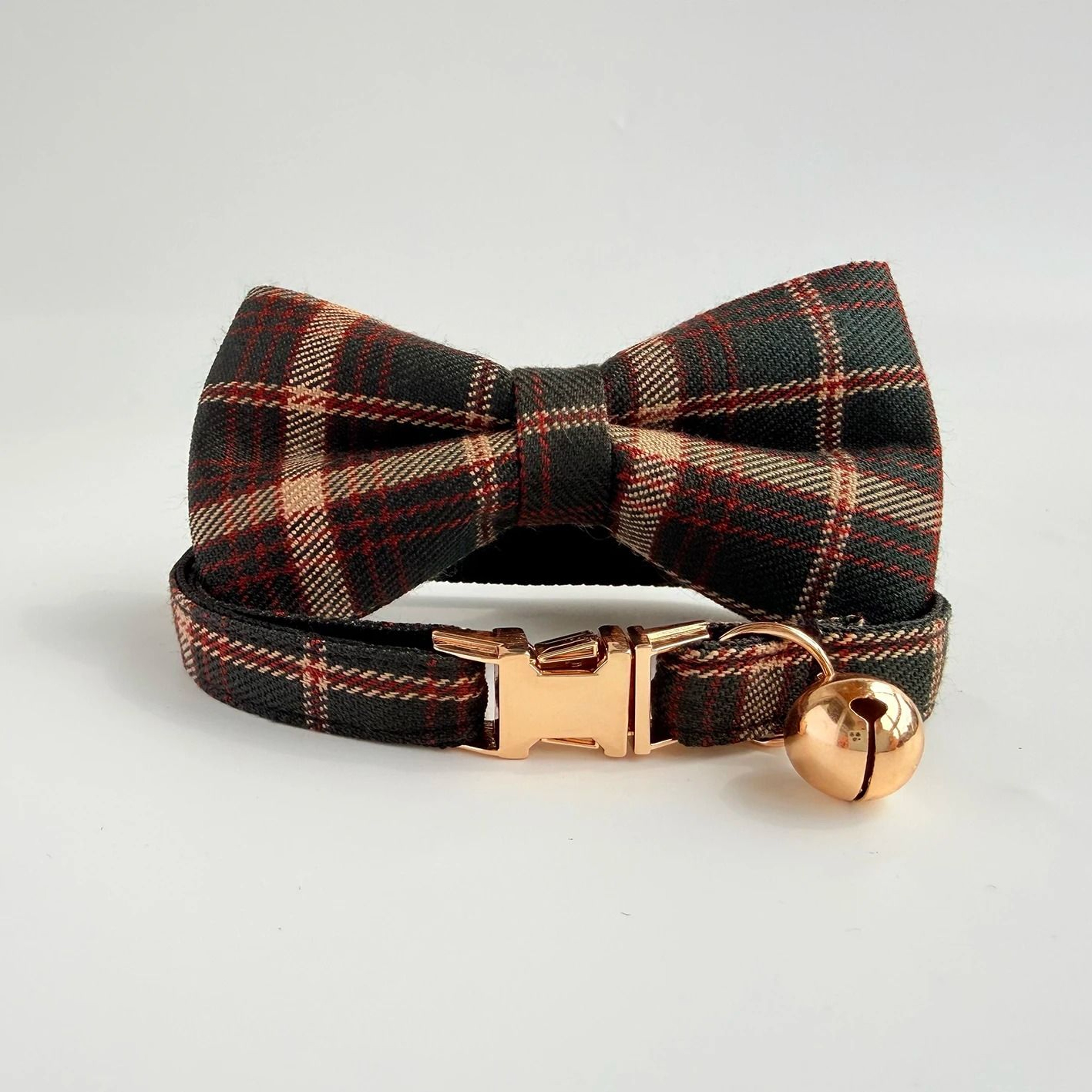 LuxePearl Personalized Tweed Cat Collar With Detachable Bell  Pearl Charm 8